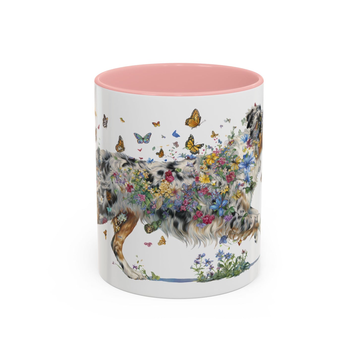 Australian Shepherd (Docked) Blue Merle Personalized Accent Mugs, 11oz