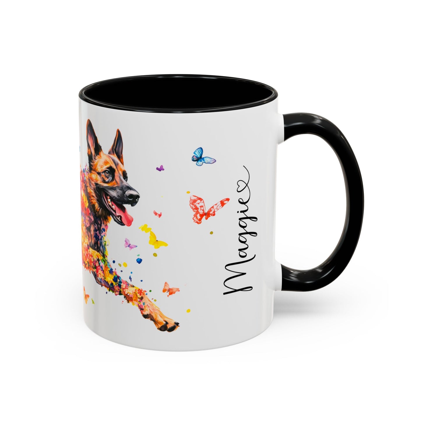 Dutch Shepherd Personalized Colorful Accent Mugs, 11oz