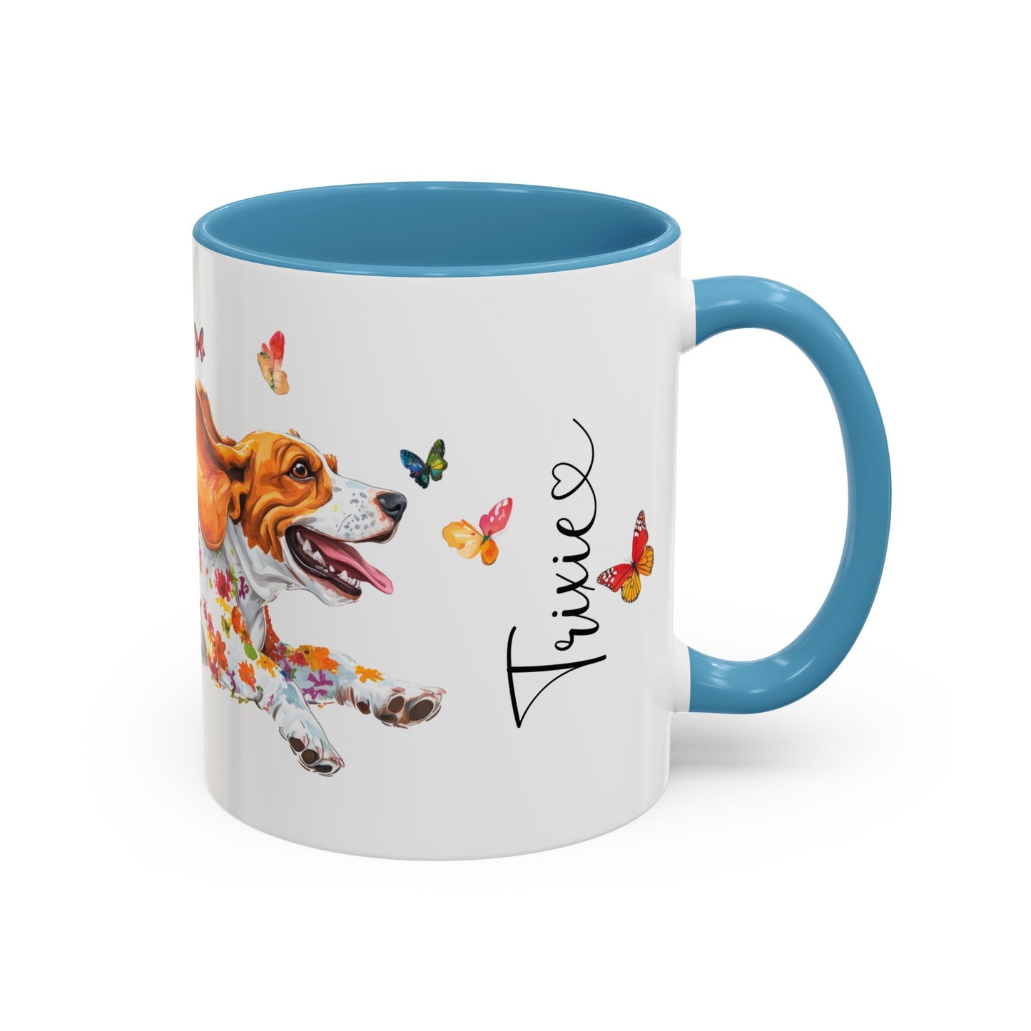 Basset Hound #2 Personalized Accent Mugs, 11oz