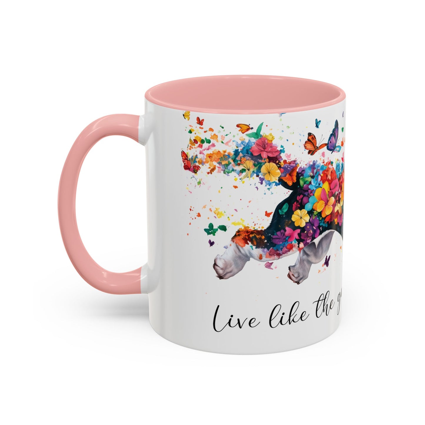 Basset Hound “Live like the gate was left open" Accent Mugs, 11oz