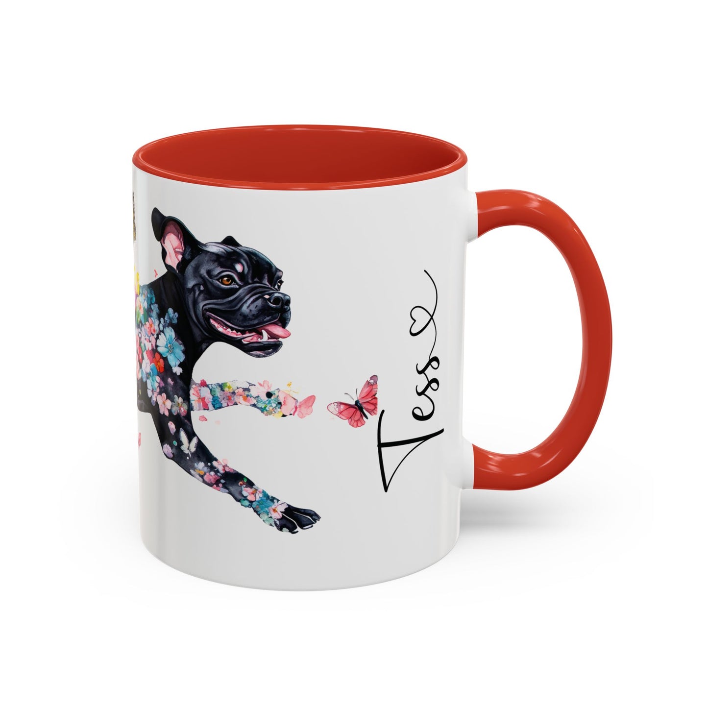 Black Boxer Personalized Accent Mugs, 11oz