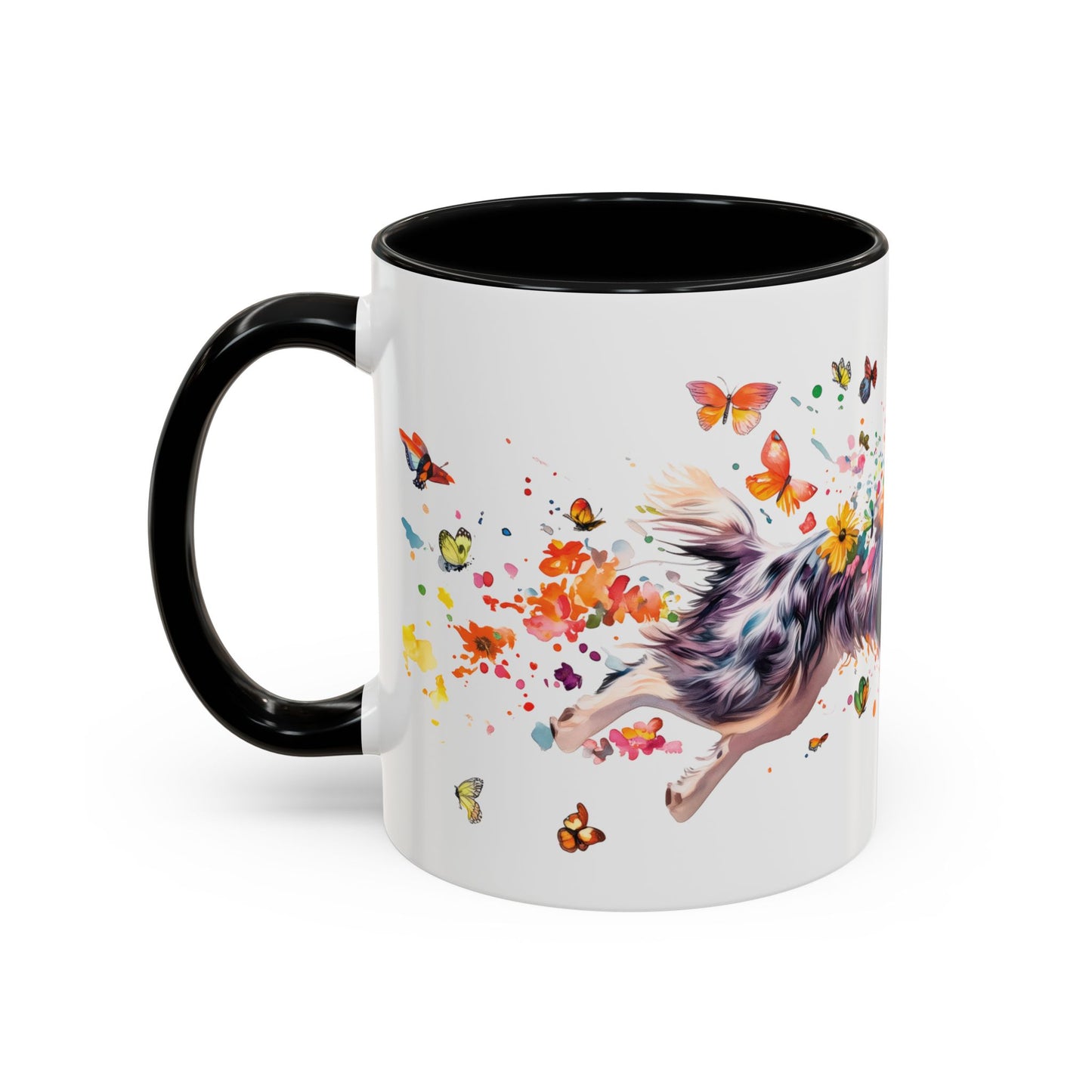 Border Collie Blue Merle, Personalized Accent Mugs, 11oz