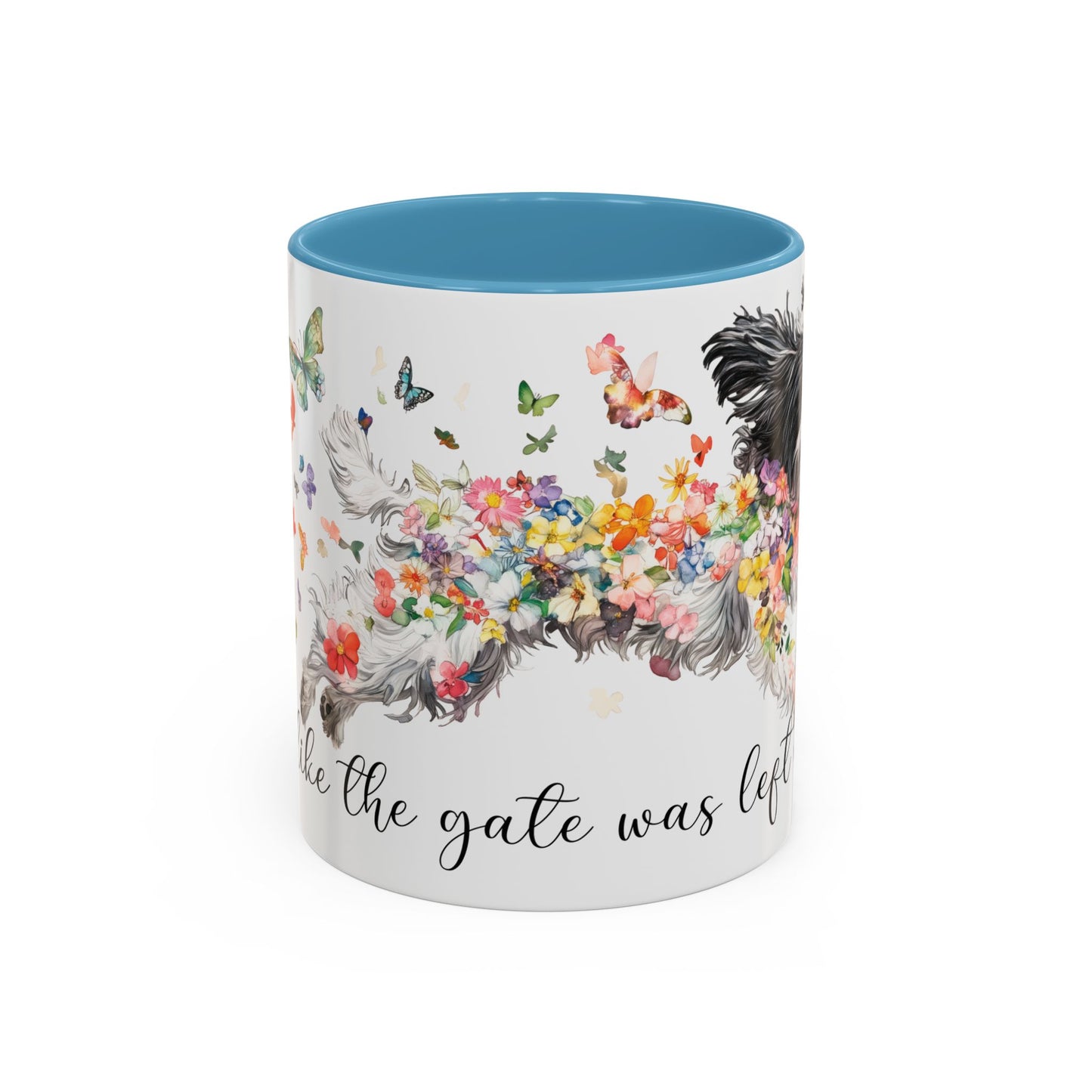 Shih Tzu "Live like the gate was left open" Accent Mugs, 11oz