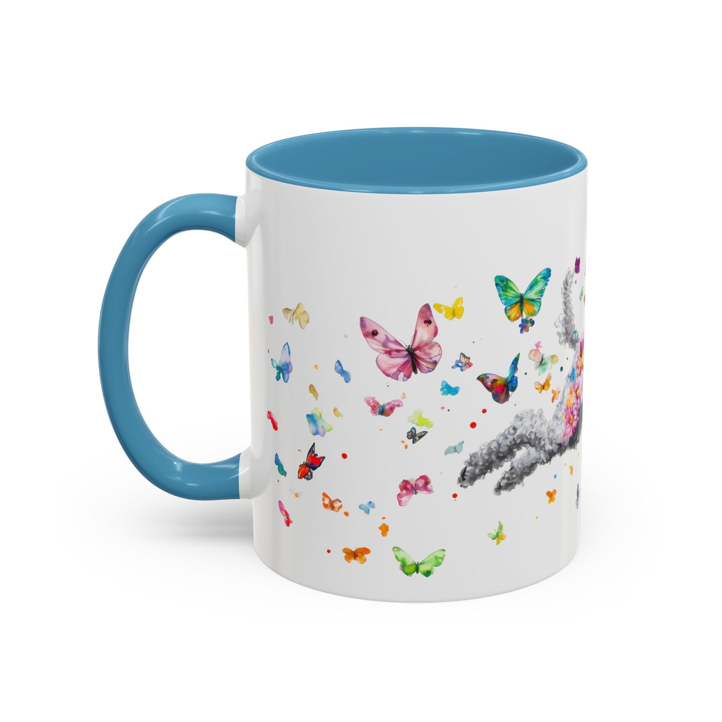 Poodle, Silver Personalized Accent Mugs, 11oz