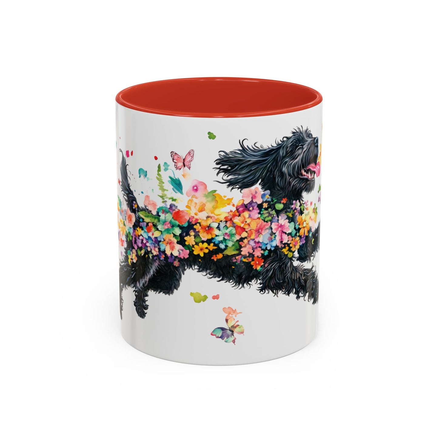 Portugese Water Dog Personalized Accent Mugs, 11oz