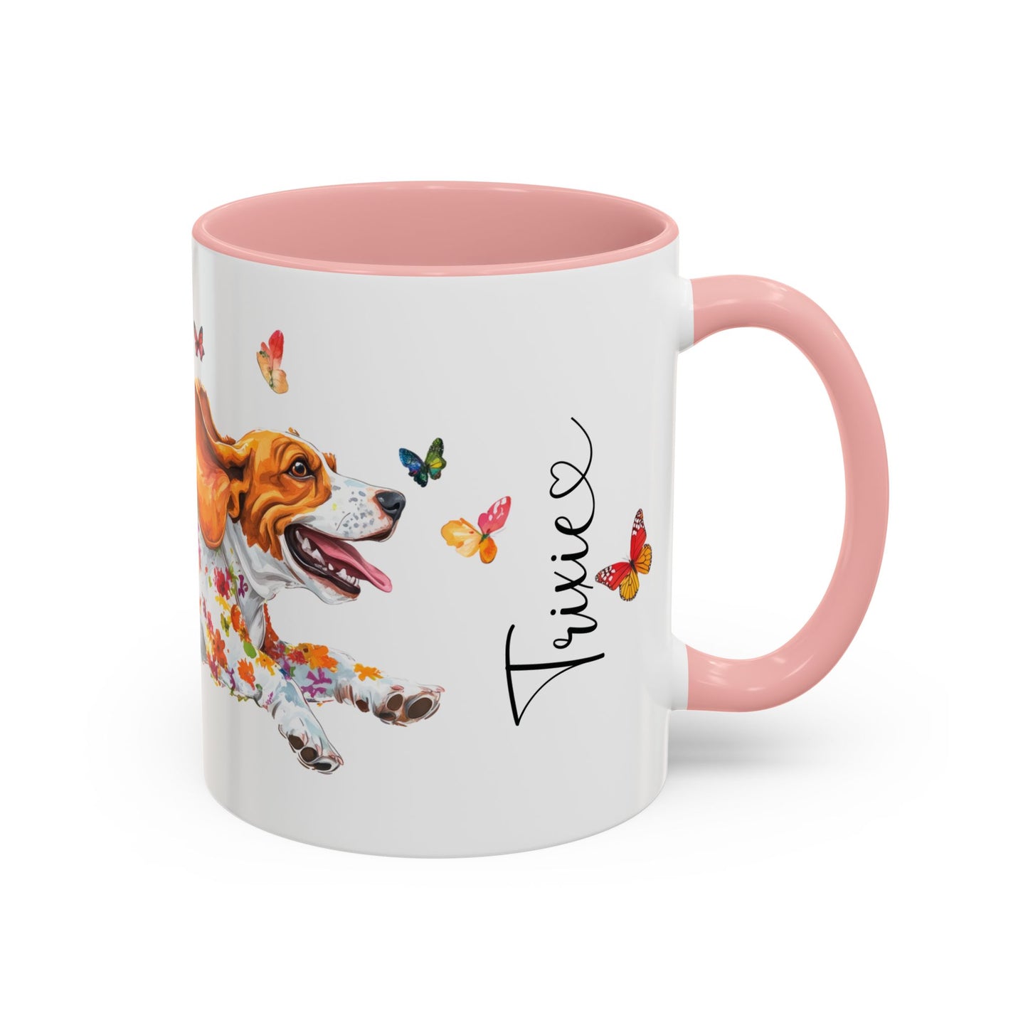 Basset Hound #2 Personalized Accent Mugs, 11oz