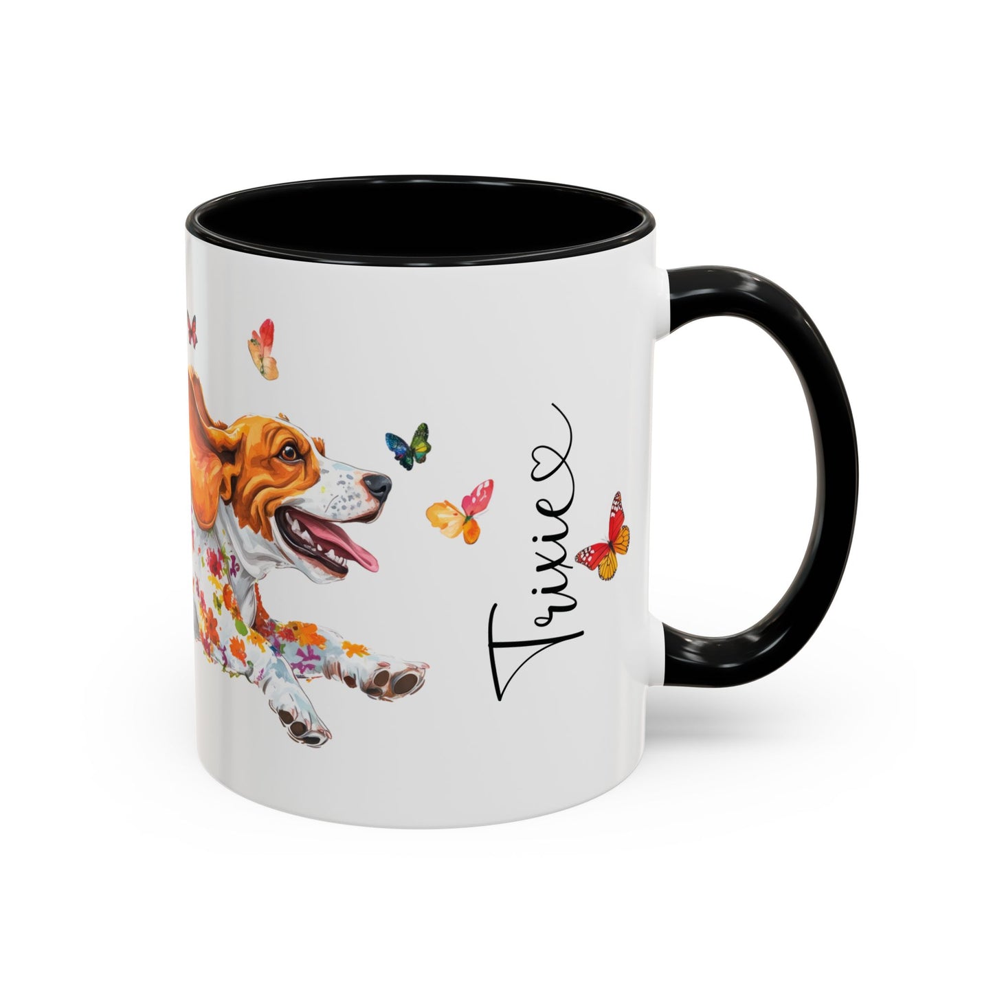 Basset Hound #2 Personalized Accent Mugs, 11oz