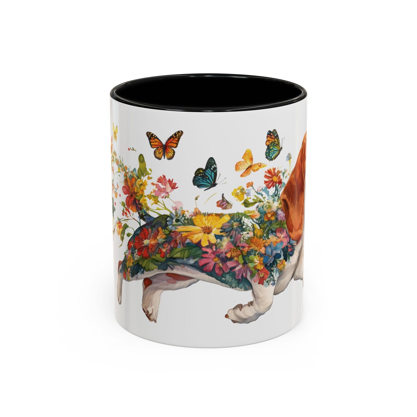 Basset Hound #2 Personalized Accent Mugs, 11oz