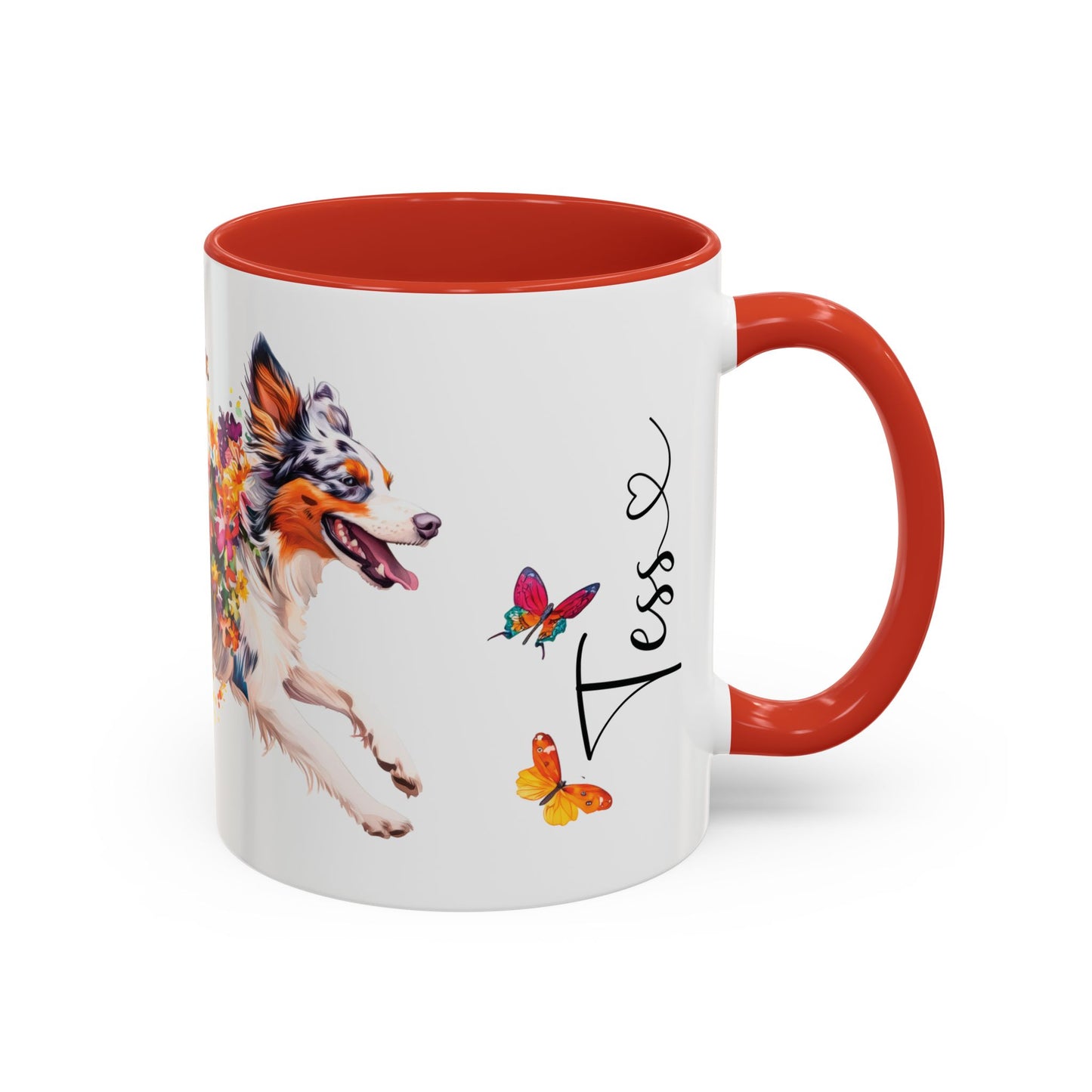 Border Collie Blue Merle, Personalized Accent Mugs, 11oz