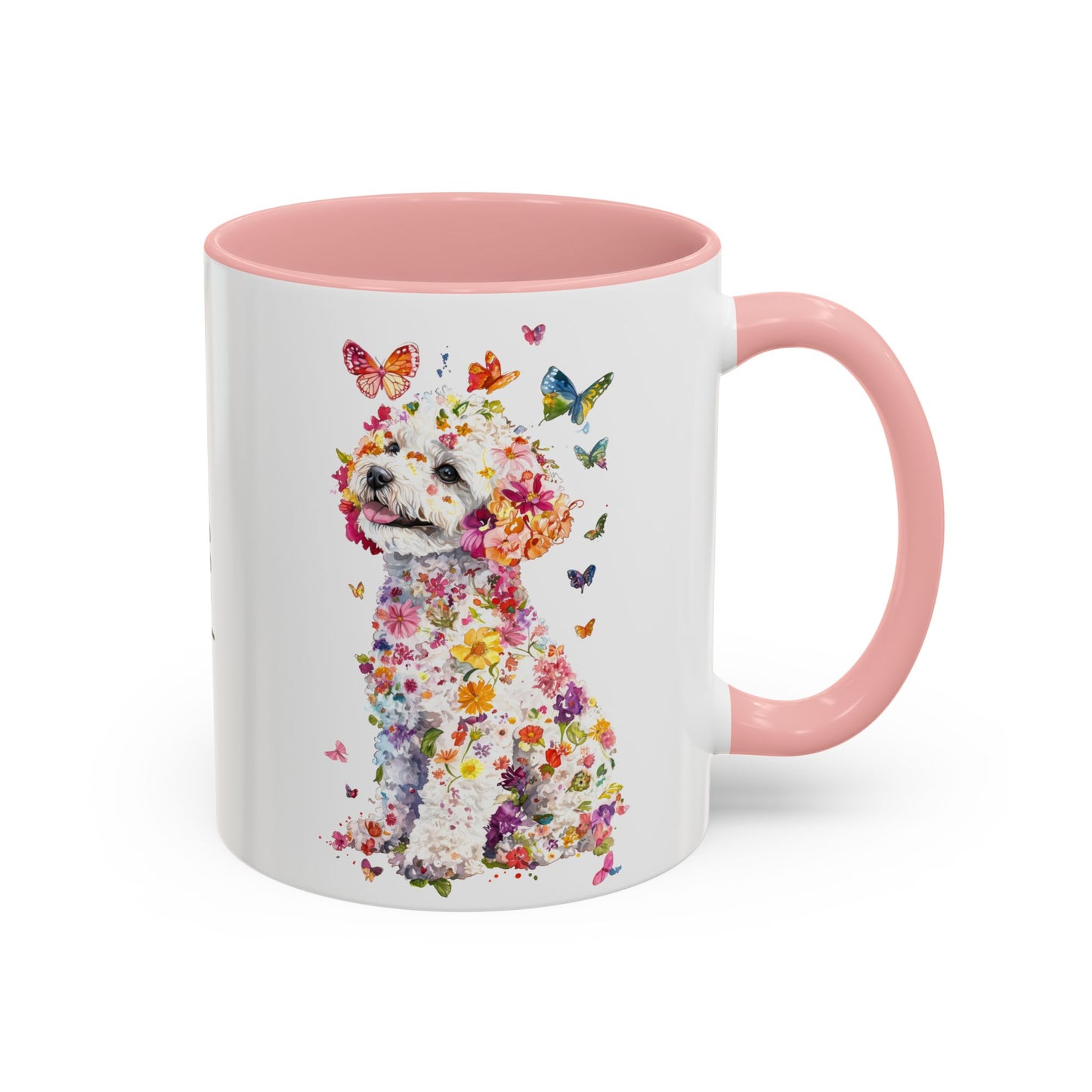 Bichon Frise Personalized Colorful Accent Mugs, 11oz