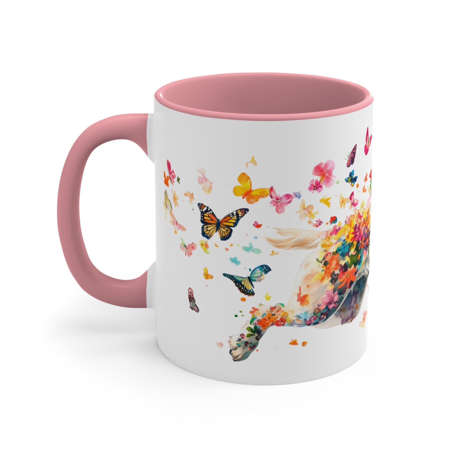 White Labrador running personalized colourful Mugs, 11oz
