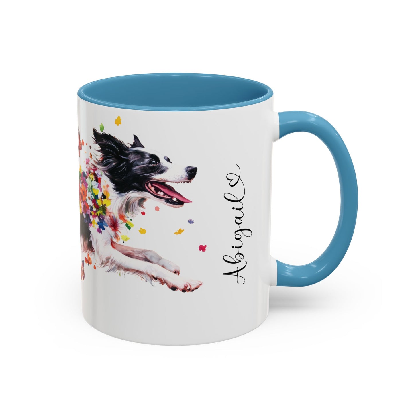 Border Collie Personalized Accent Mugs, 11oz