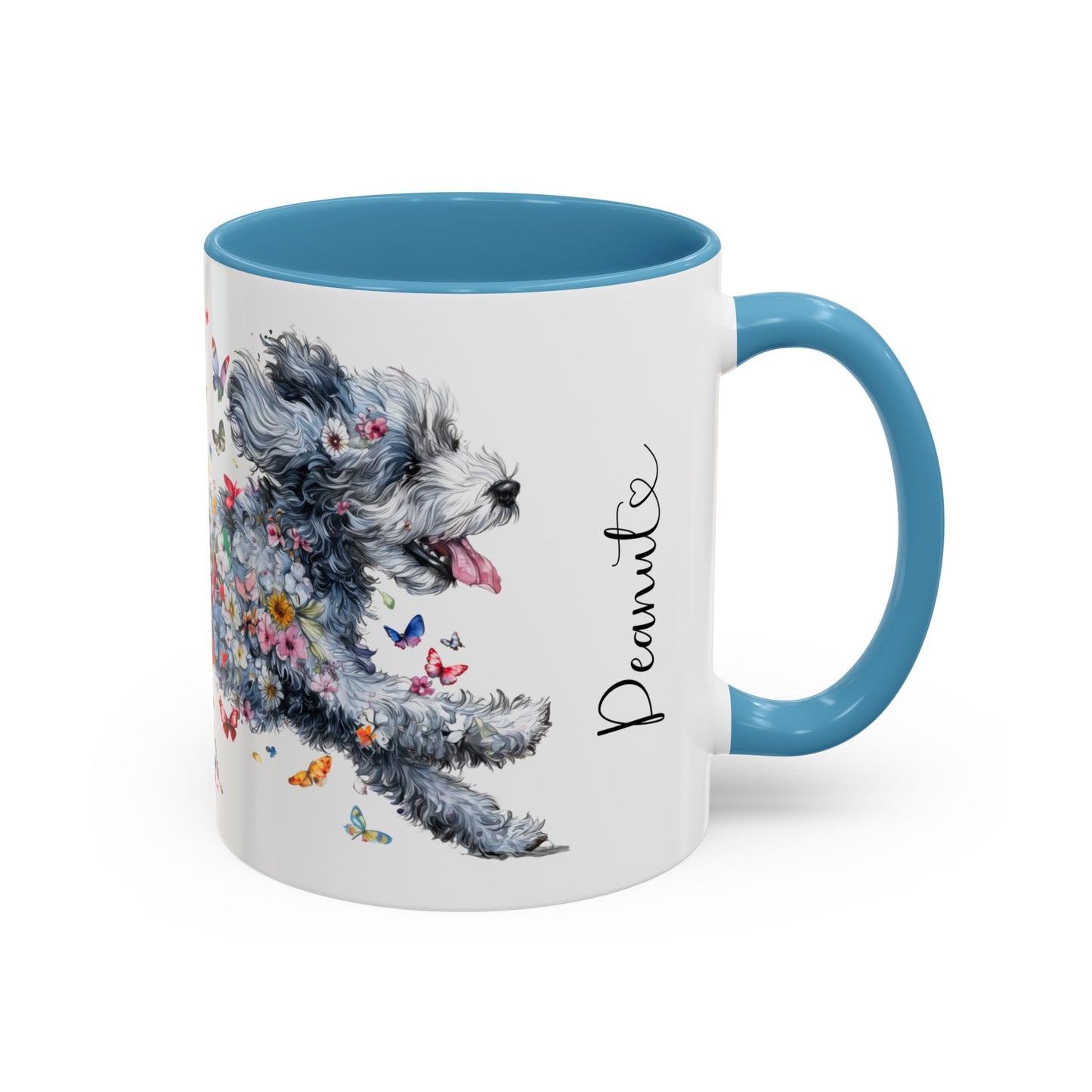 Aussie Doodle #2 Personalized Colorful Accent Mugs, 11oz