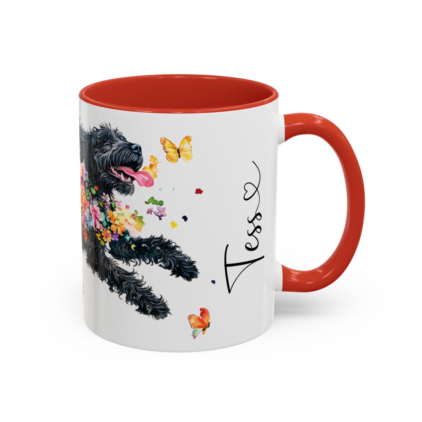Portugese Water Dog Personalized Accent Mugs, 11oz