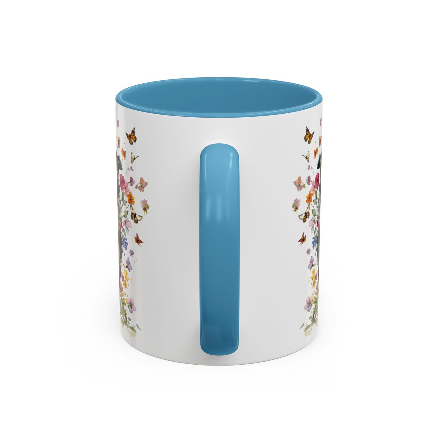 Australian Shepherd running Personalized Accent Mugs, 11oz