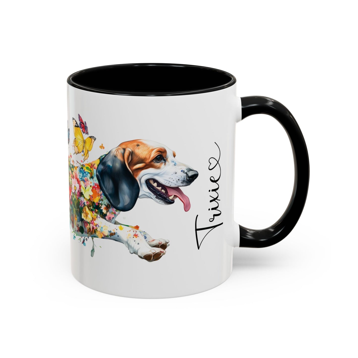 Basset Hound #1 Personalized Accent Mugs, 11oz