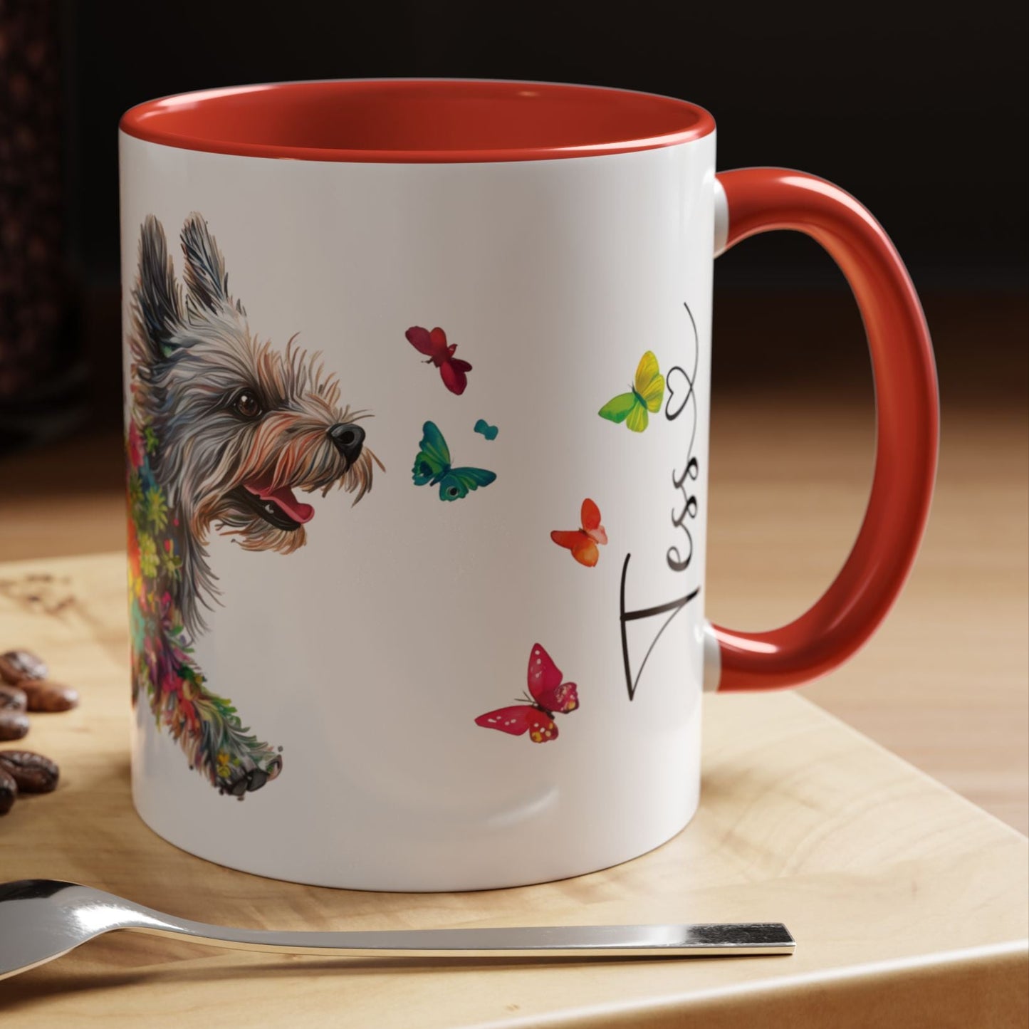 Yorkshire Terrier Personalized Accent Mugs, 11oz