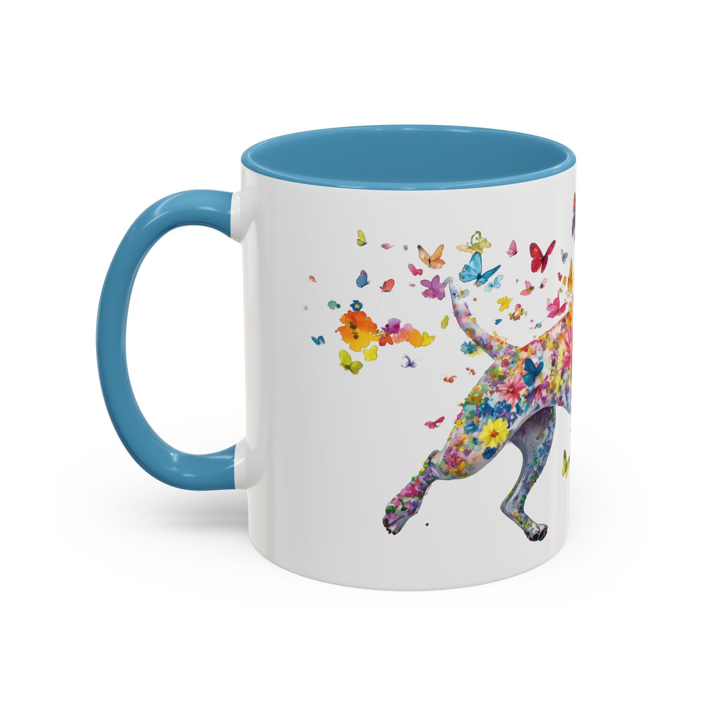 White Staffordshire Terrier Personalized Accent Mugs, 11oz