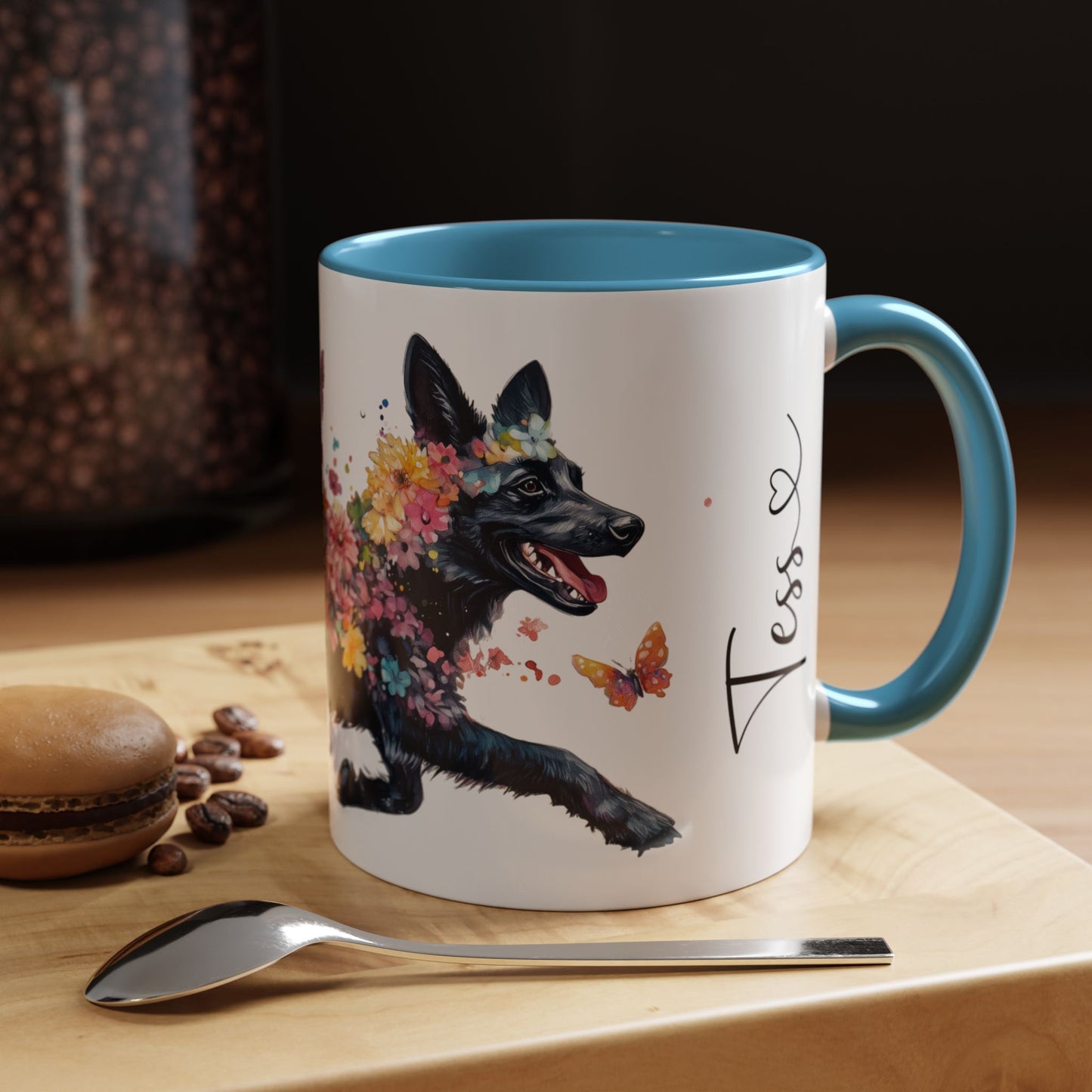 Black Shepherd Personalized Accent Mugs, 11oz