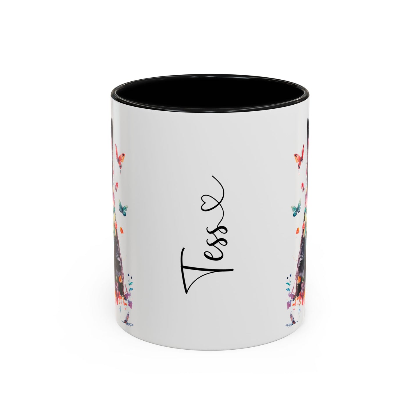 Black Shepherd Personalized Colorful Accent Mugs, 11oz