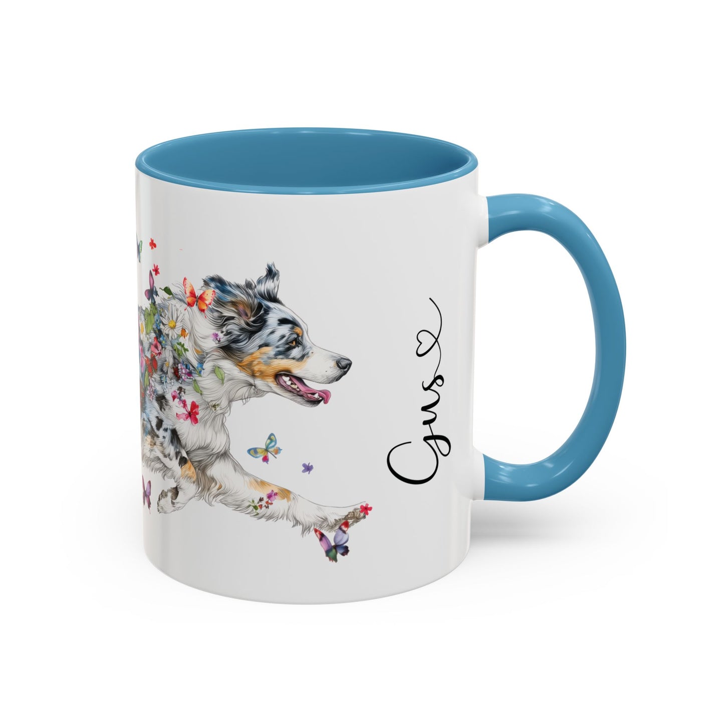 Aussie Doodle Blue Merle Personalized Accent Mugs, 11oz