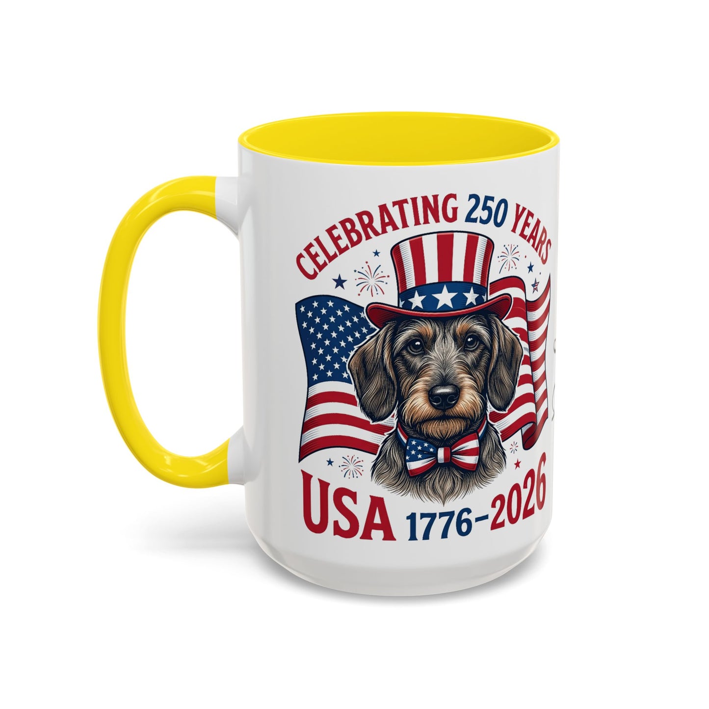 Dachshund #2 - 250th Celebration Personalised Accent Mugs, 11oz & 15oz