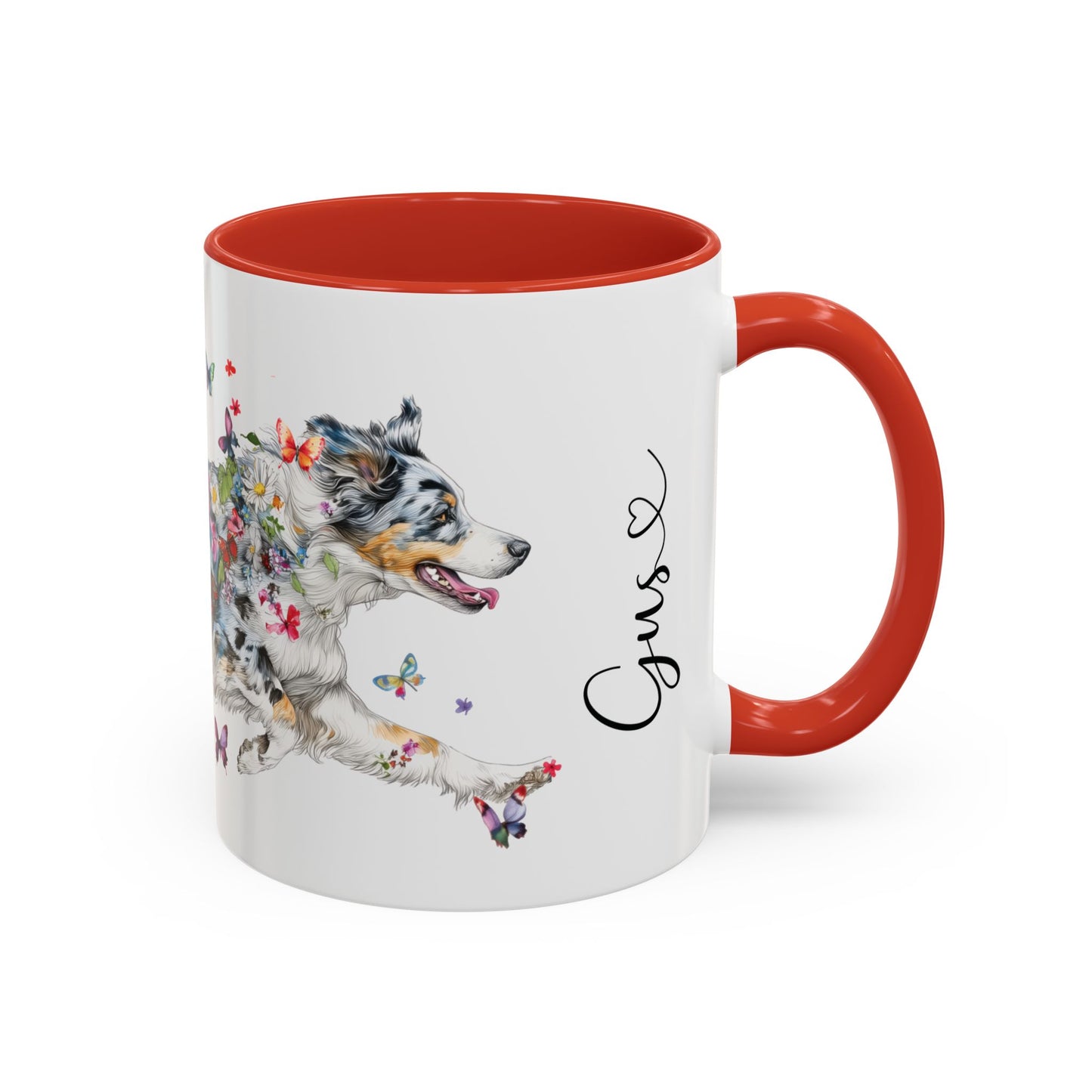 Aussie Doodle Blue Merle Personalized Accent Mugs, 11oz