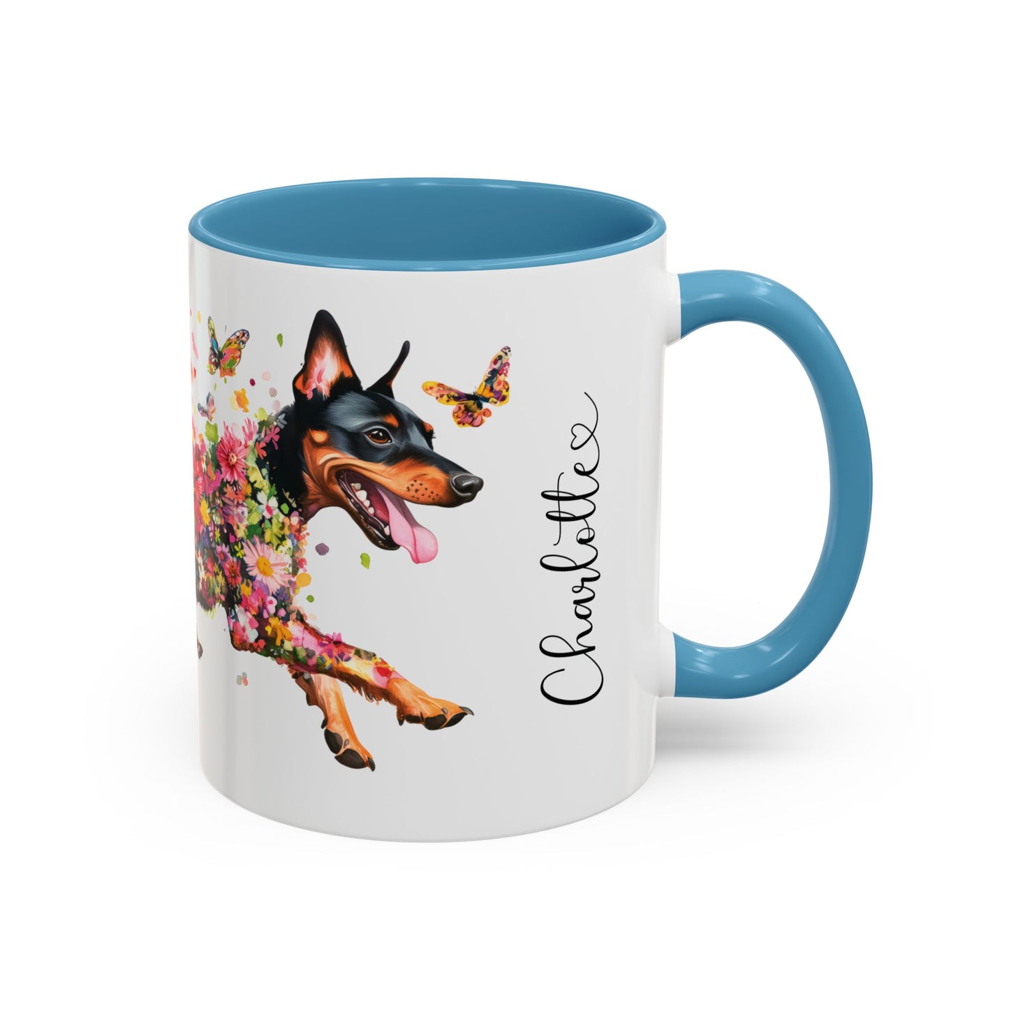 British Manchester Terrier Personalized Accent Mugs, 11oz