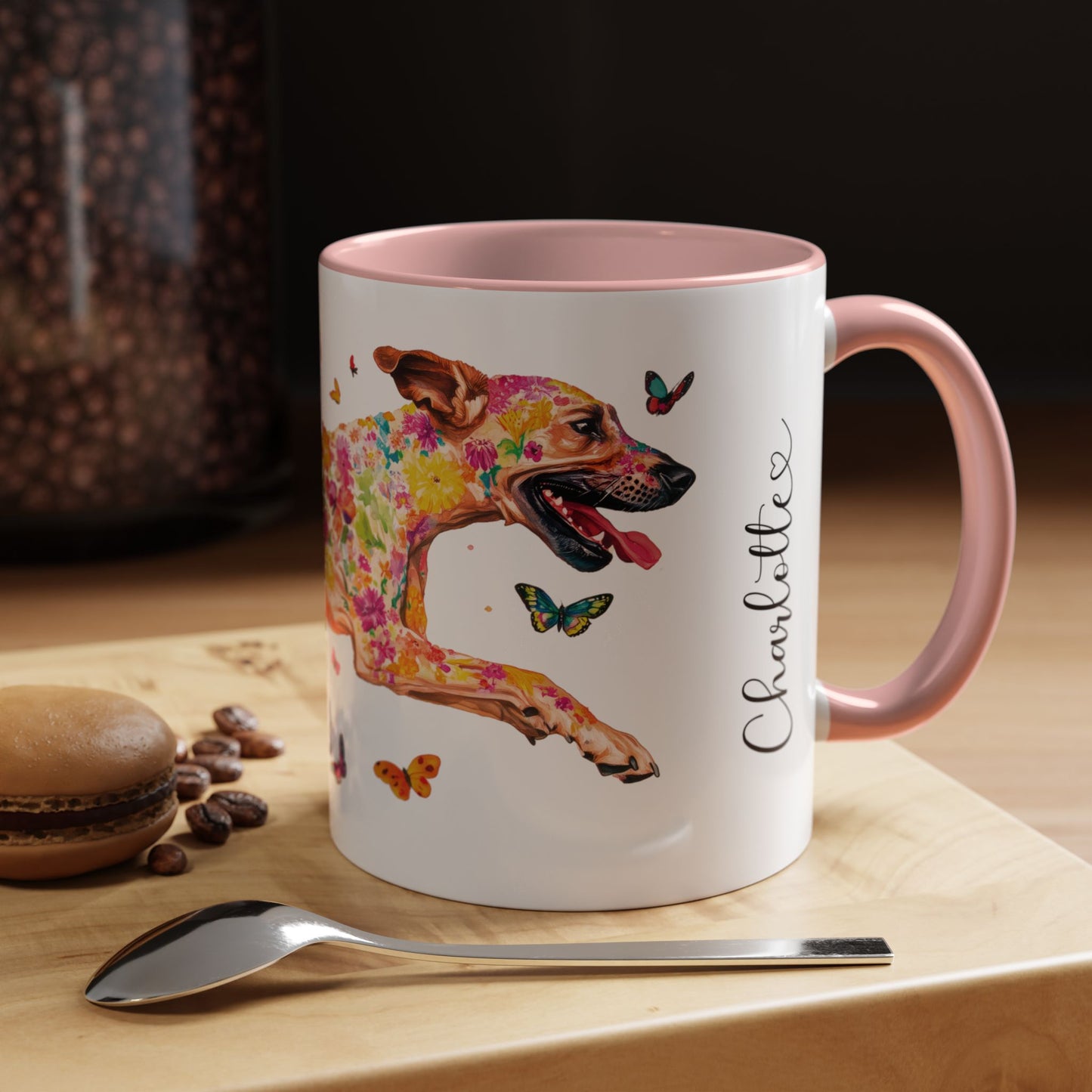 Black Mouth Cur Personalized Accent Mugs, 11oz