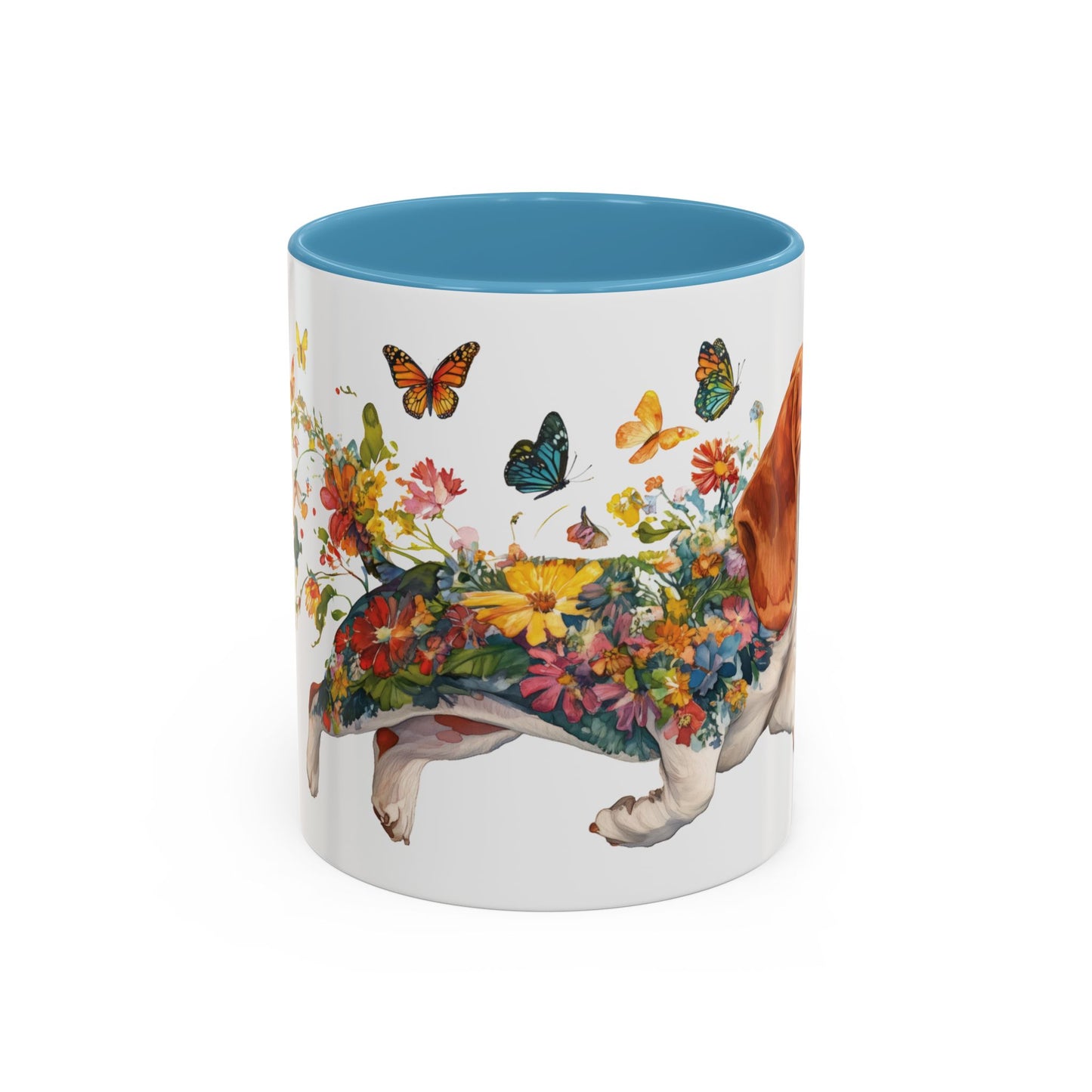 Basset Hound #2 Personalized Accent Mugs, 11oz