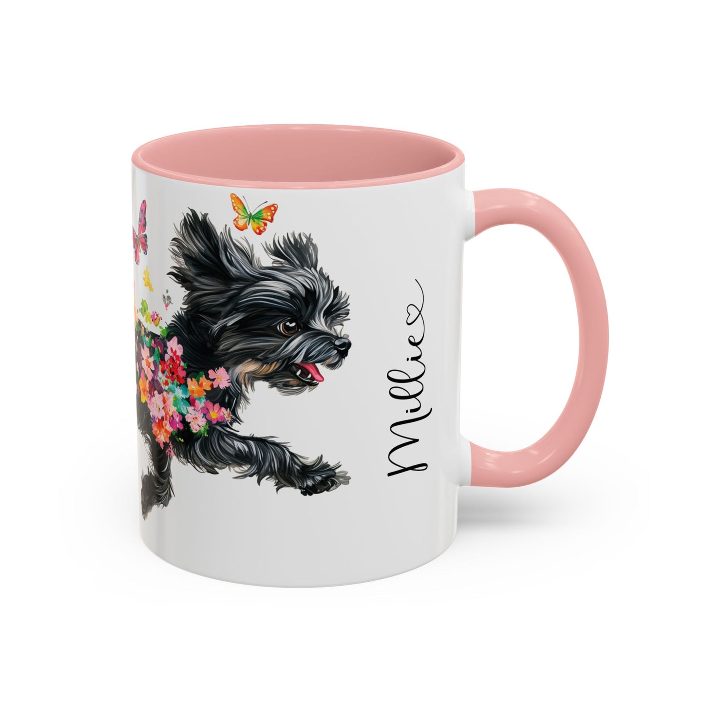 Black Shih Tzu Personalized Accent Mugs, 11oz