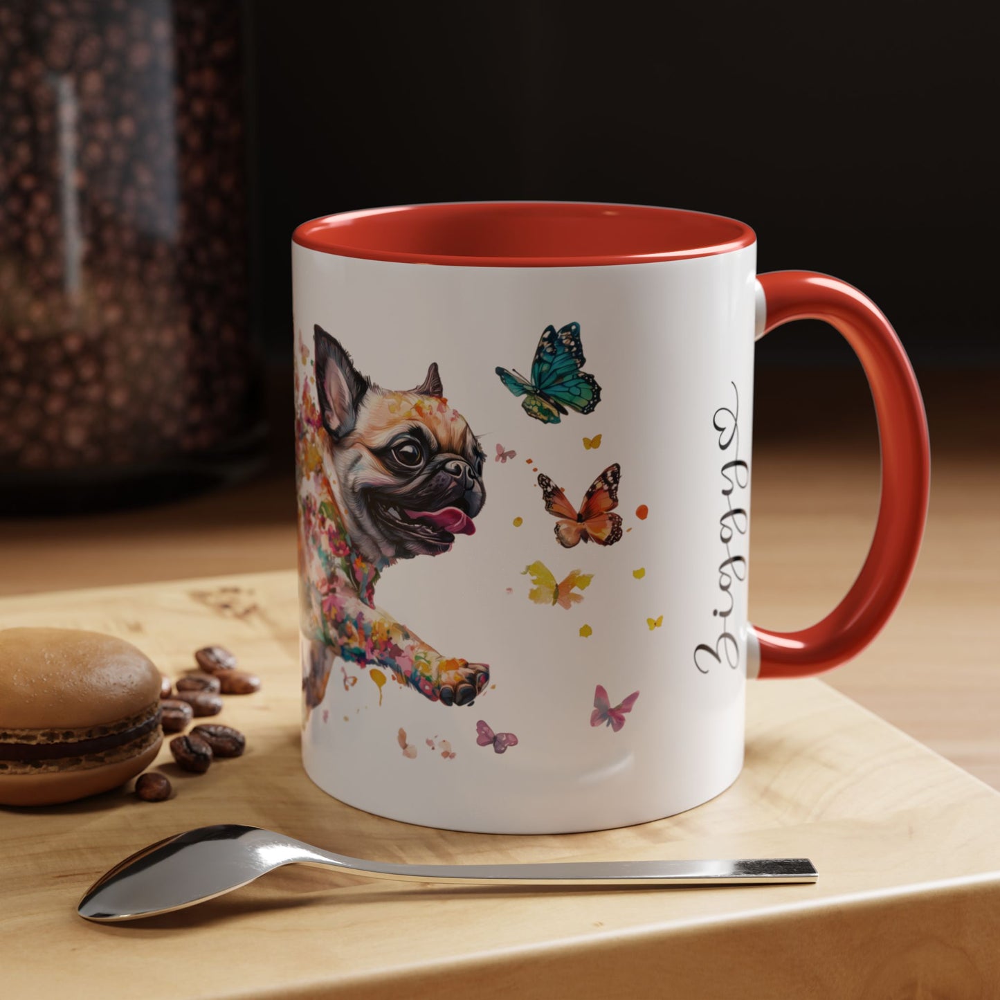 Pug Personalized Accent Mugs, 11oz