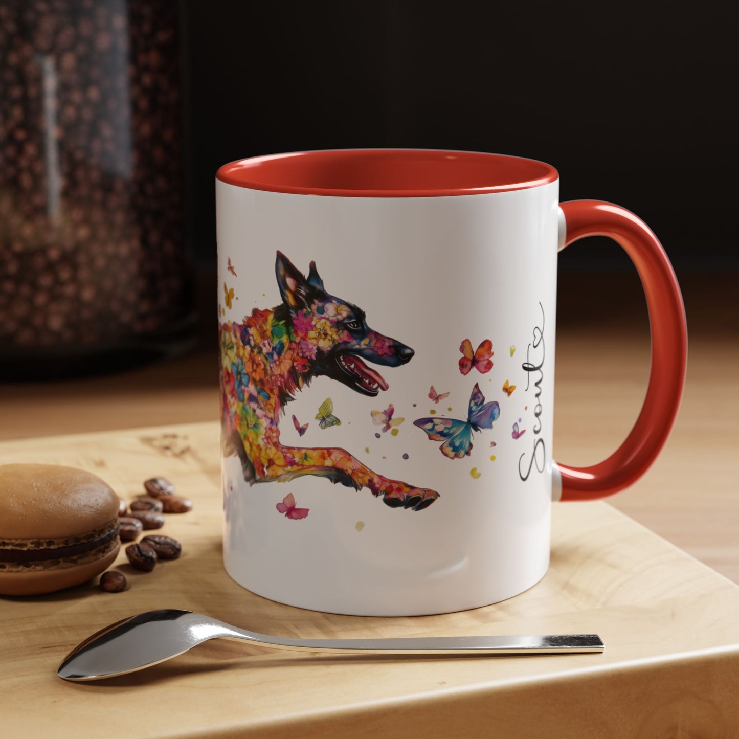 Dutch Shepherd Personalized Accent Mugs, 11oz