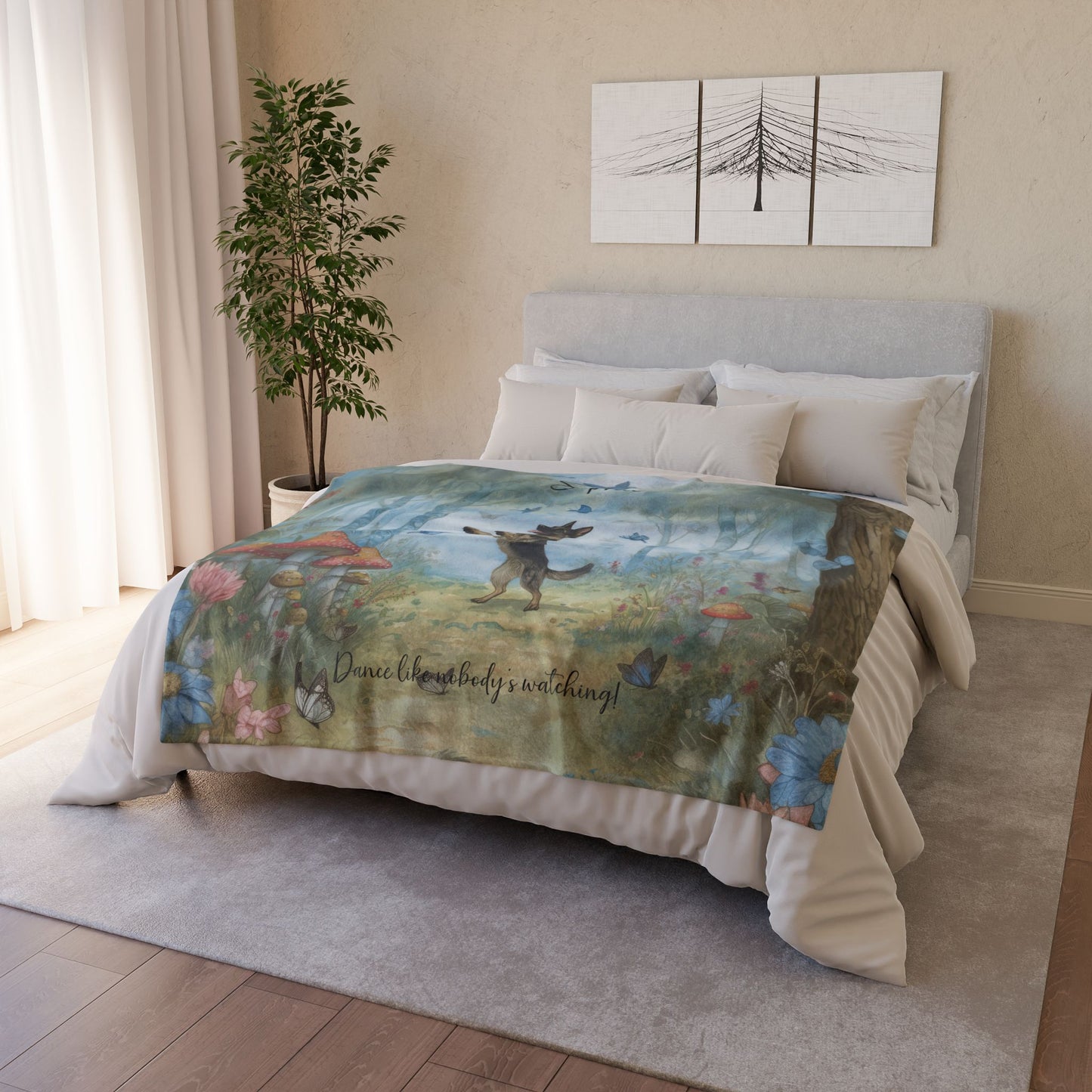 German Shepherd #1 Dancing Mystical Forest Personalised Blanket