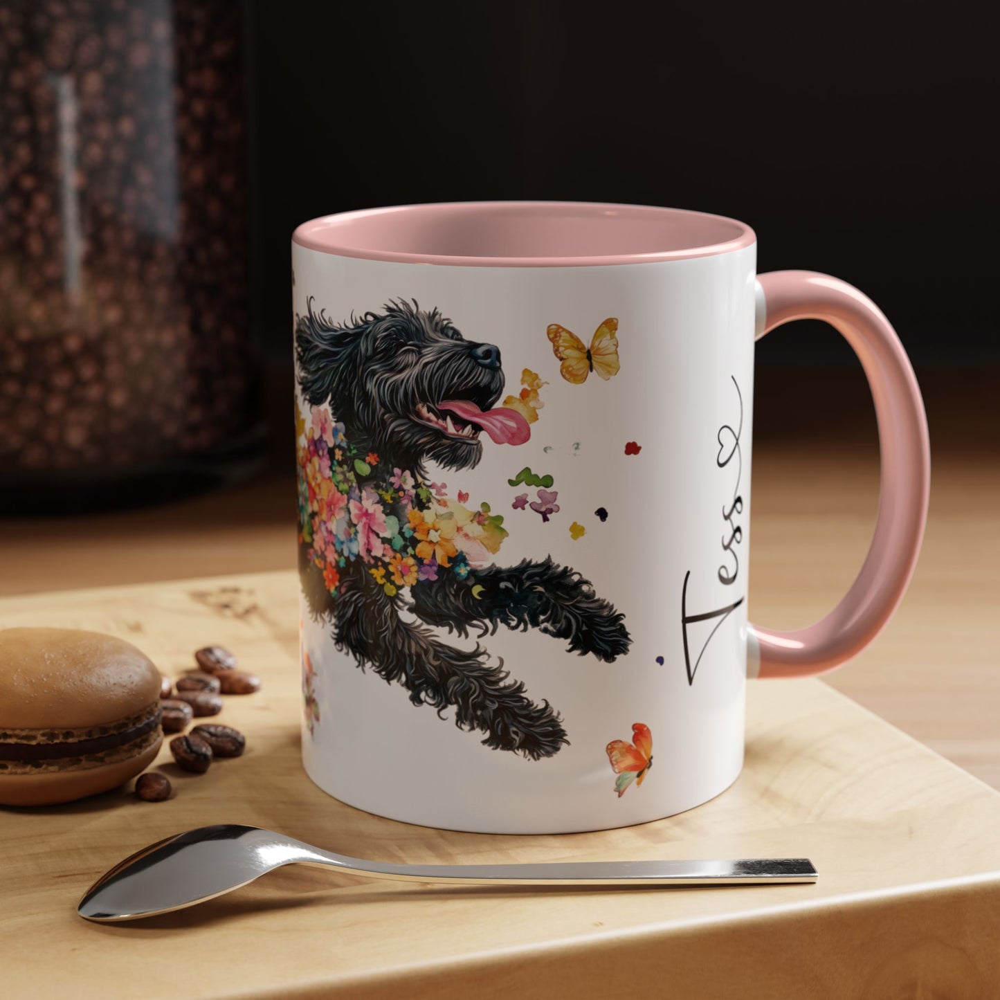 Portugese Water Dog Personalized Accent Mugs, 11oz