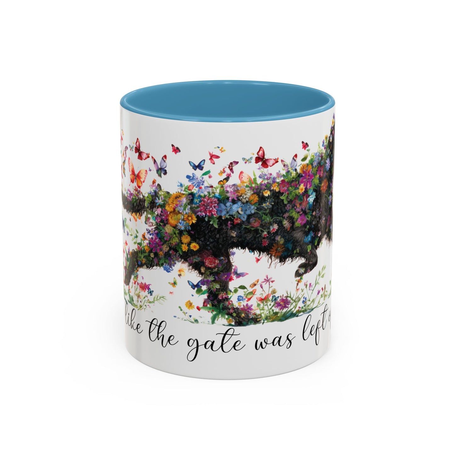 Curly Coated Retriever #2 “Live like the gate was left open" Accent Mugs, 11oz