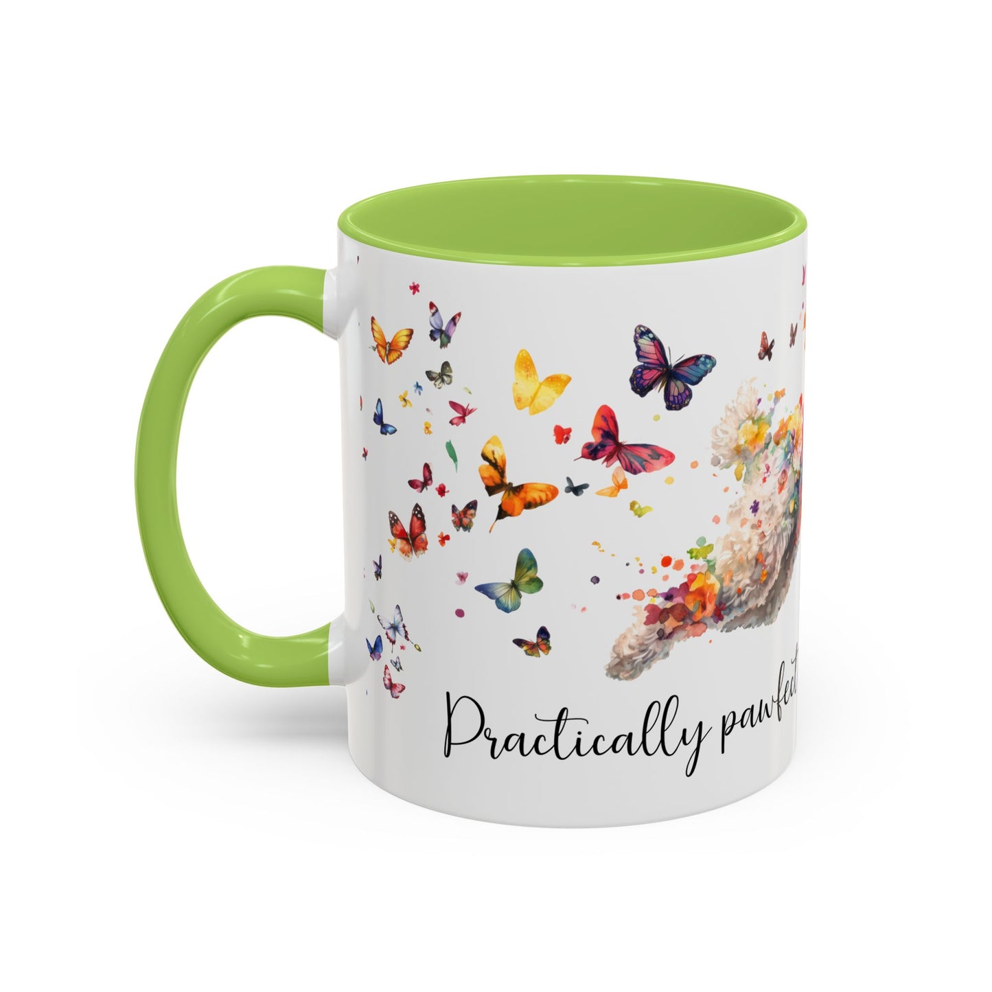 Poodle #1 - Practically Pawfect in every way. Personalised Colorful Accent Mugs, 11oz
