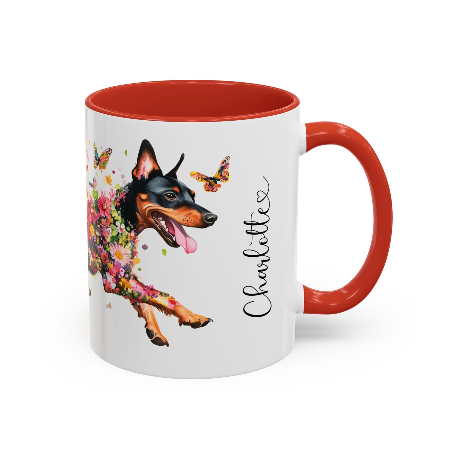 British Manchester Terrier Personalized Accent Mugs, 11oz