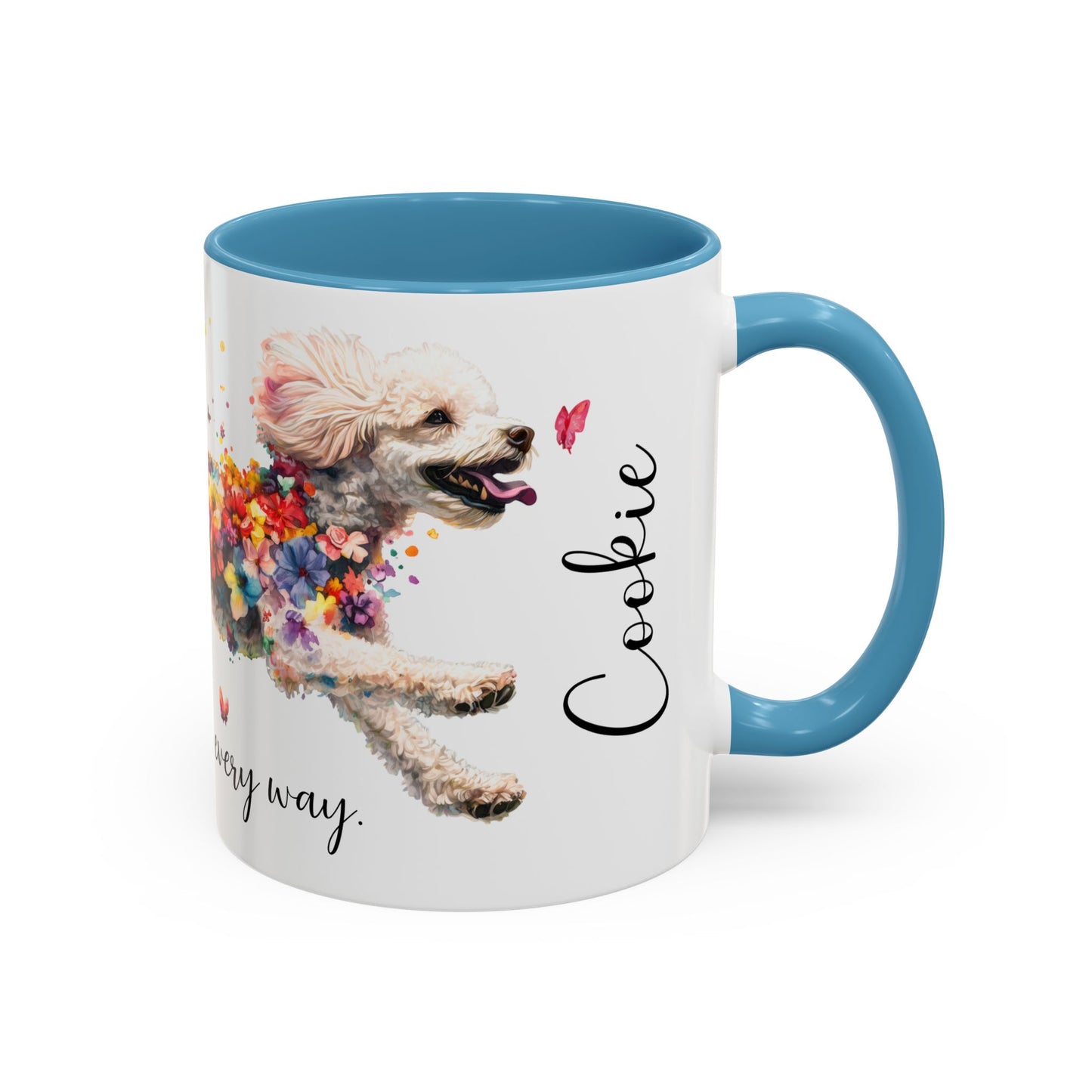 Poodle #1 - Practically Pawfect in every way. Personalised Colorful Accent Mugs, 11oz