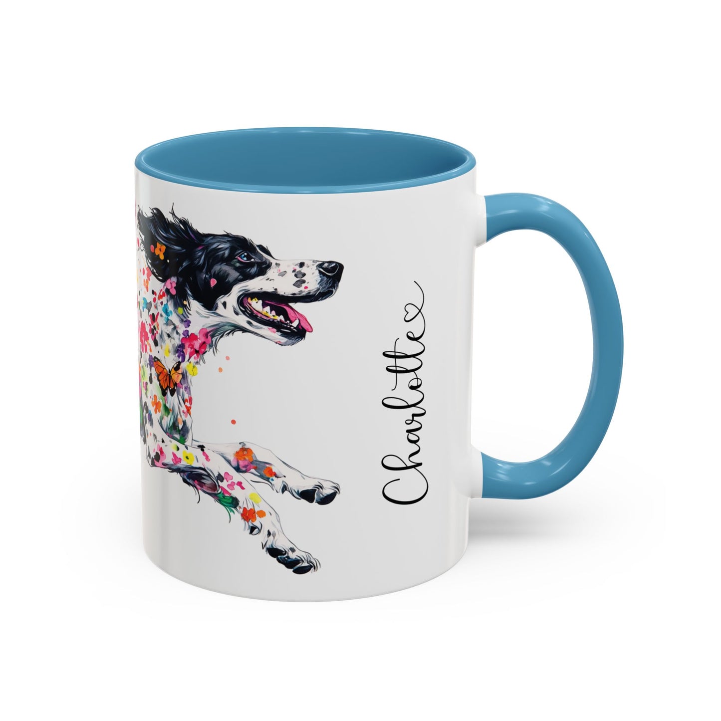 English Setter #4 Personalized Accent Mugs, 11oz