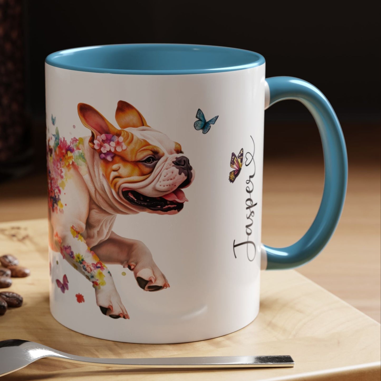 British/English Bulldog Personalized Accent Mugs, 11oz