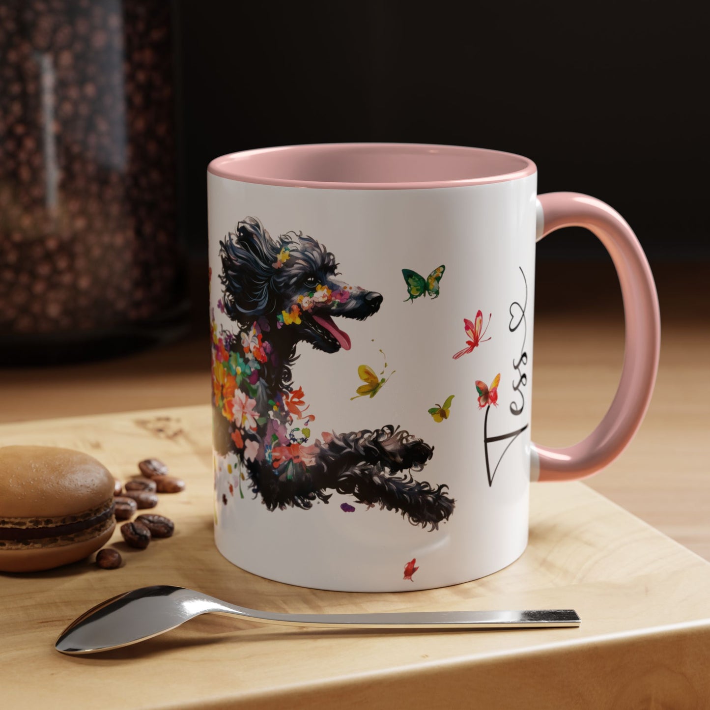 Poodle #2 Personalized Accent Mugs, 11oz