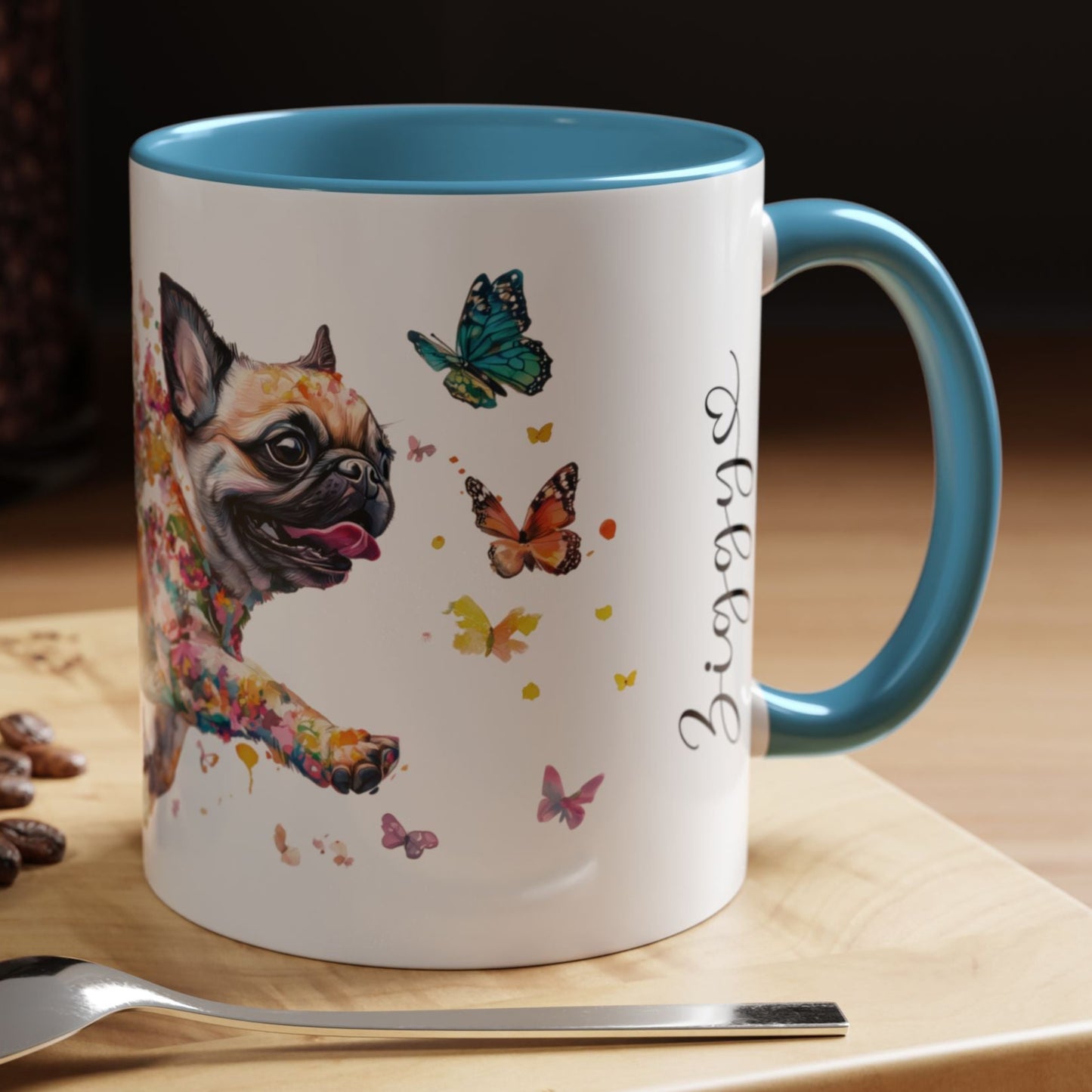 Pug Personalized Accent Mugs, 11oz