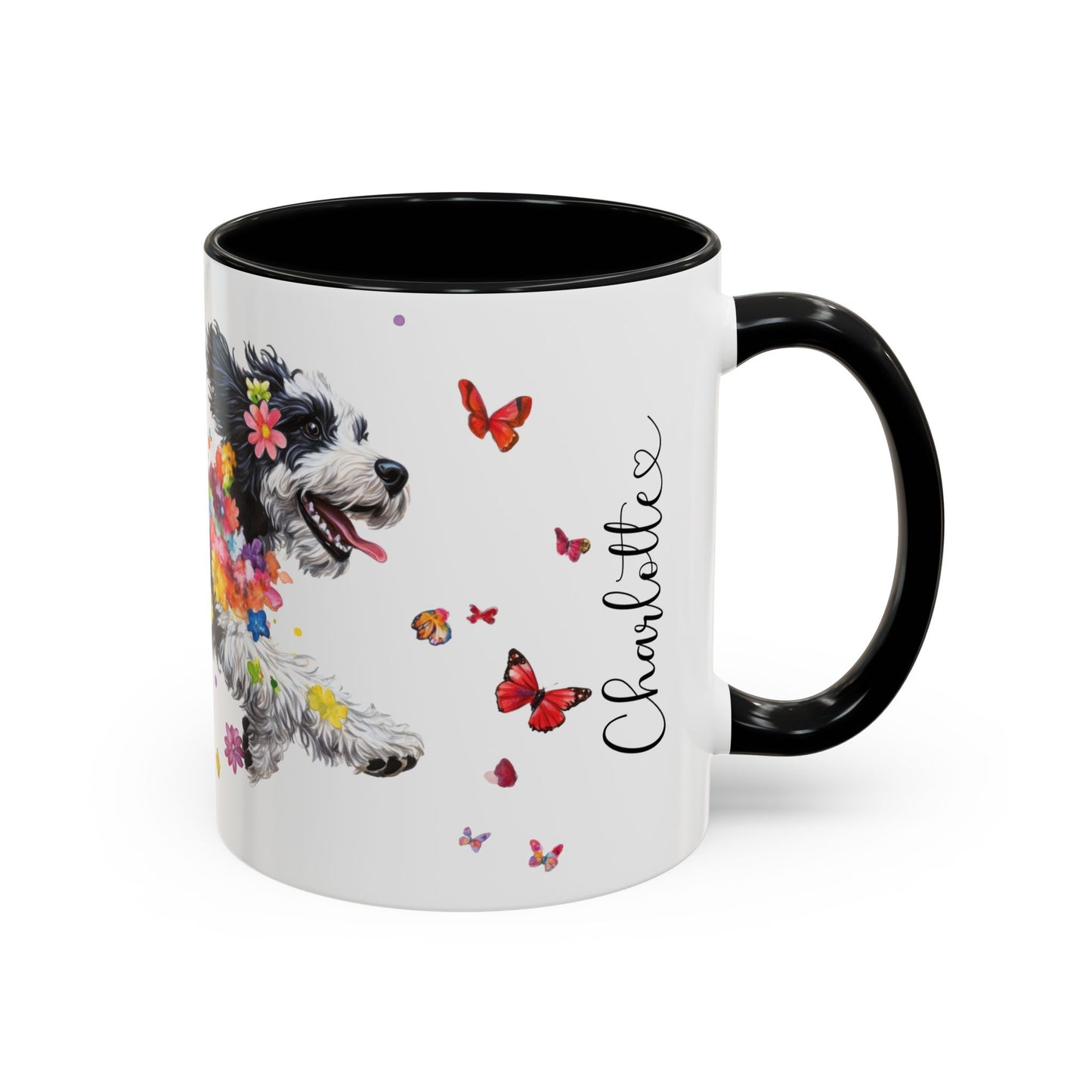 Bernedoodle Personalized Accent Mugs, 11oz
