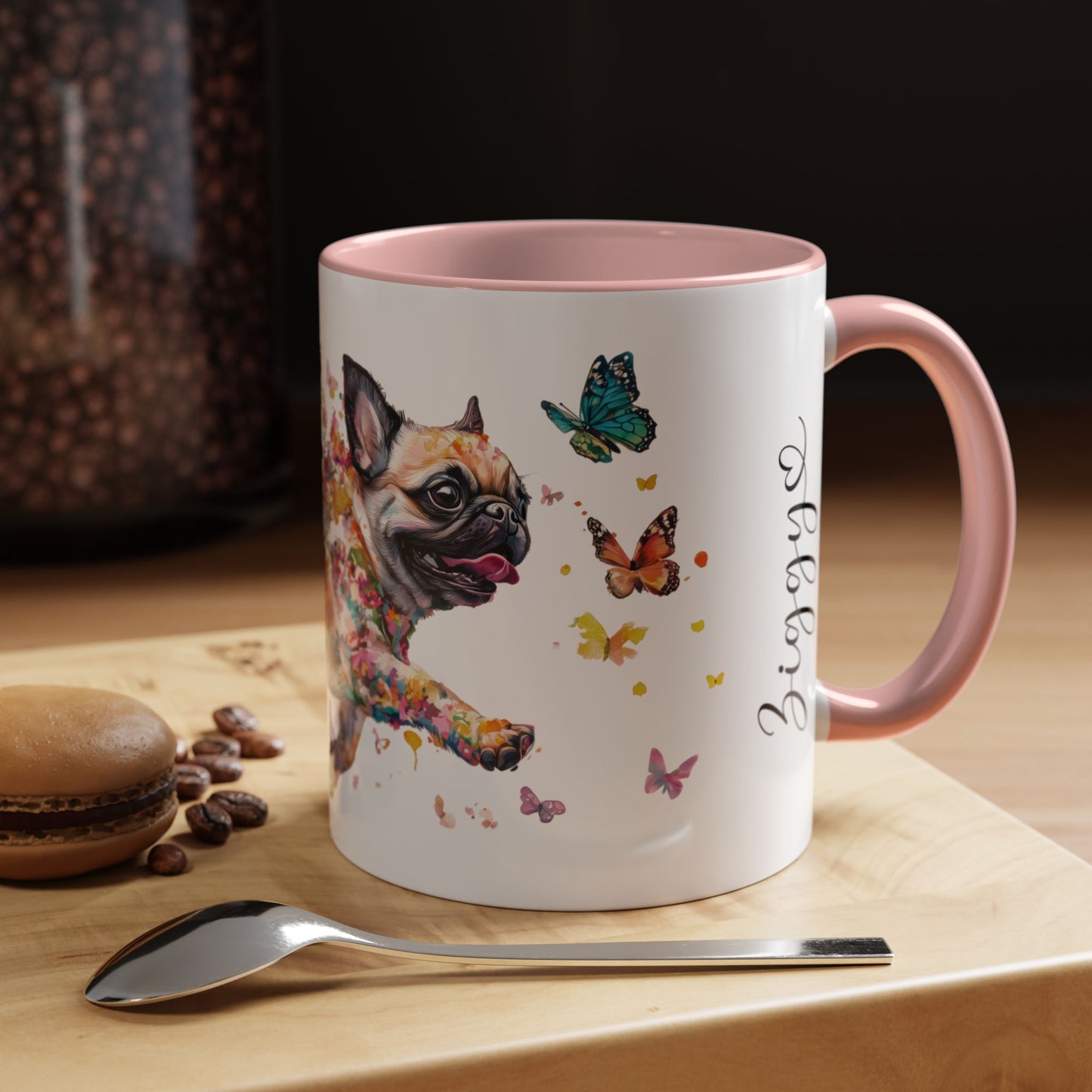 Pug Personalized Accent Mugs, 11oz