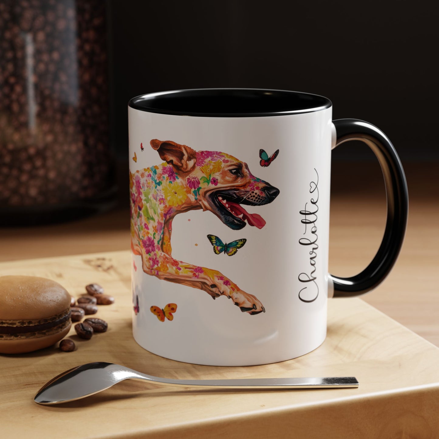 Black Mouth Cur Personalized Accent Mugs, 11oz