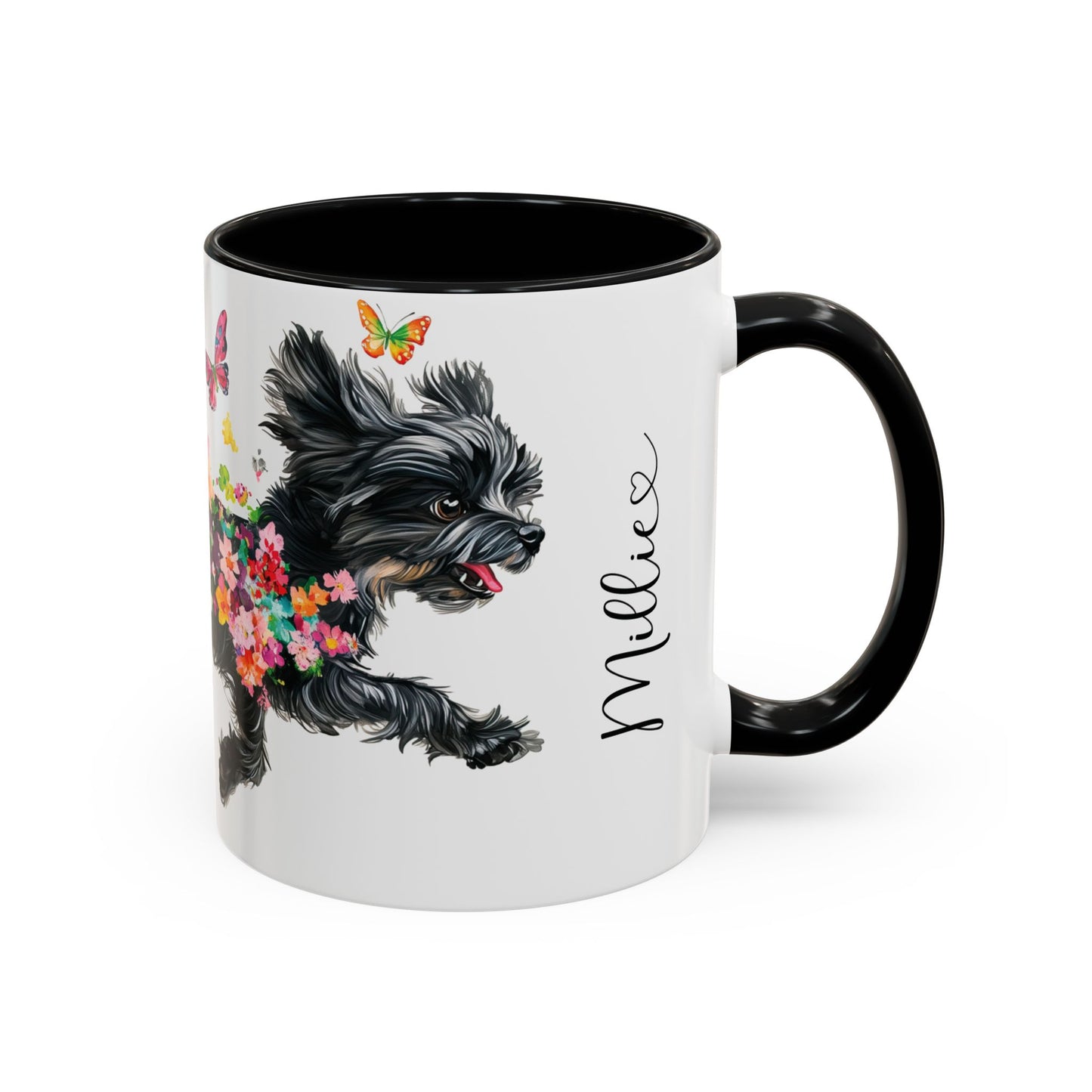 Black Shih Tzu Personalized Accent Mugs, 11oz
