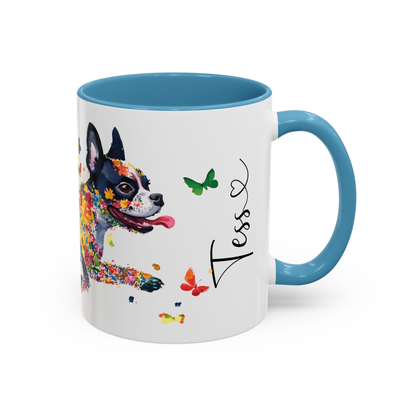 Boston Terrier Personalized Accent Mugs, 11oz