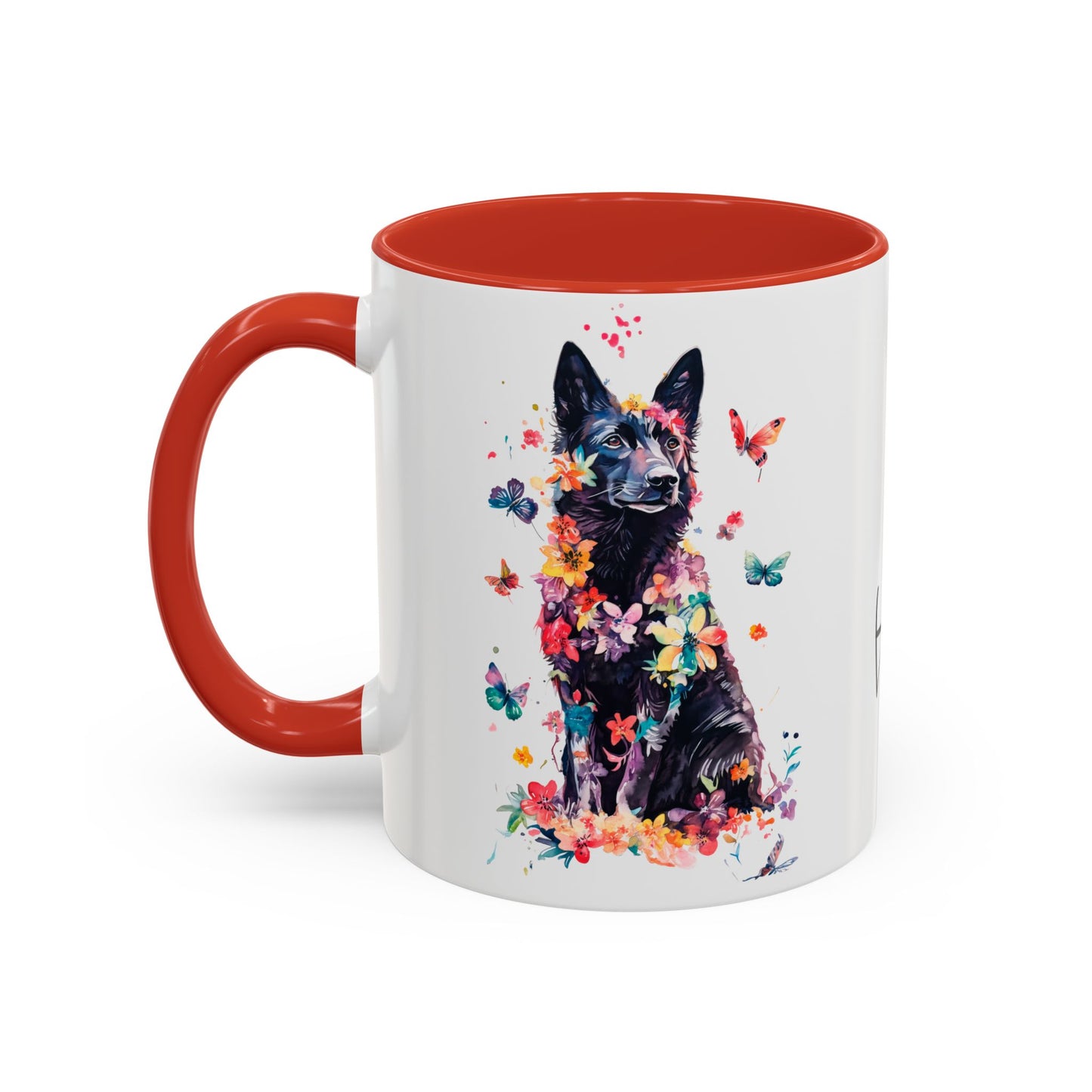 Black Shepherd Personalized Colorful Accent Mugs, 11oz