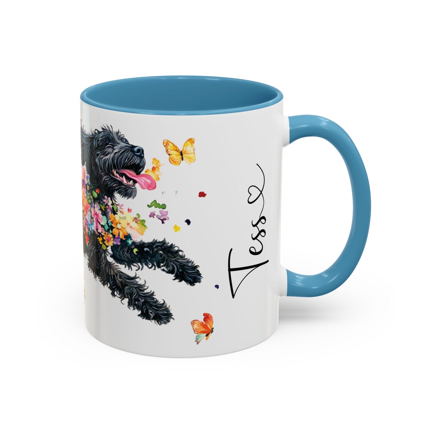 Portugese Water Dog Personalized Accent Mugs, 11oz